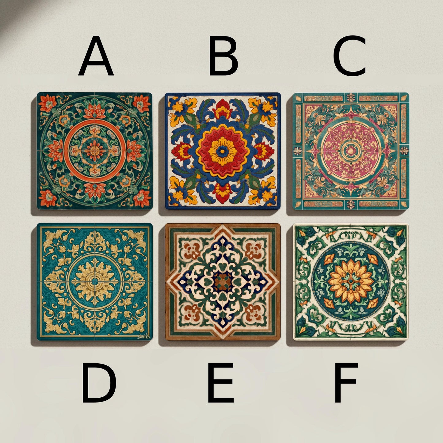 Dessous de Verre Motivos florales indoportugueses — Décor de Table Bord de Mer