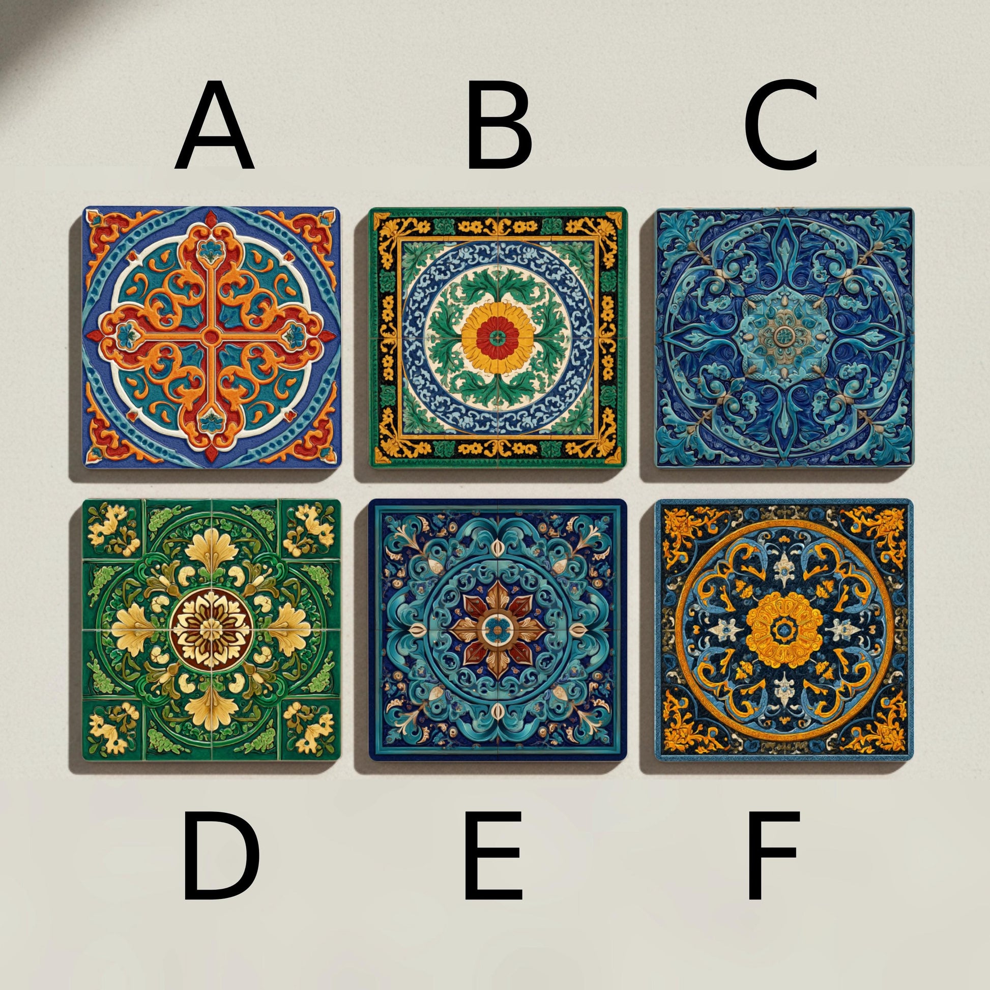 Andaluza Zellige — Ceramic Coaster Set · Design-Lover's Table Set