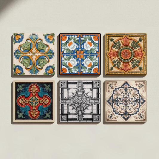 Posavasos Renaissance Maiolica Ceramic Coaster Set