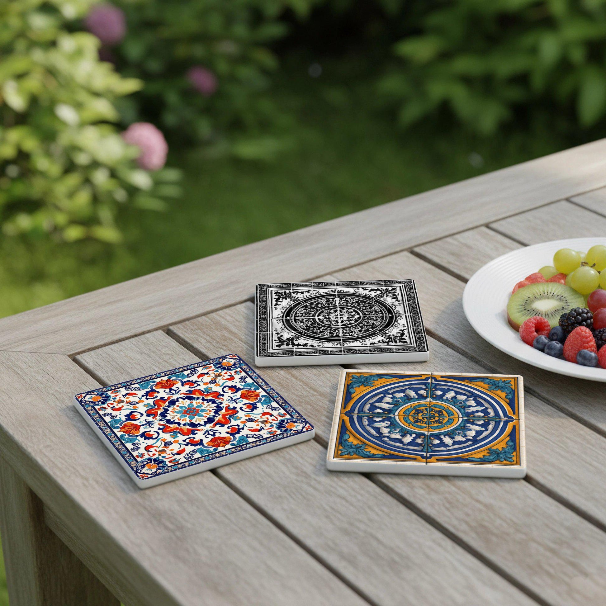 Posavasos Talavera & Maiolica Ceramic Coaster Set