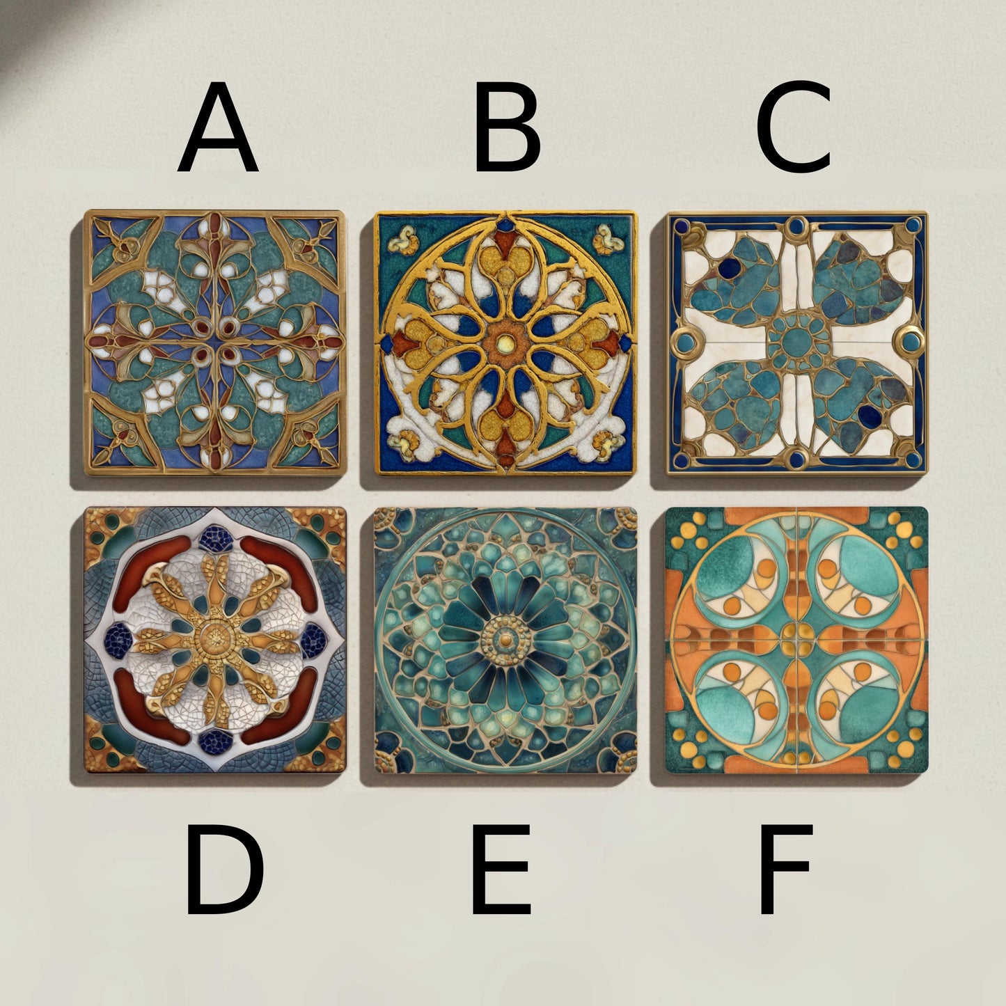 Sottobicchieri Gaudí Barcelona Ceramica Coaster Set — Regalo in Stile Costiero