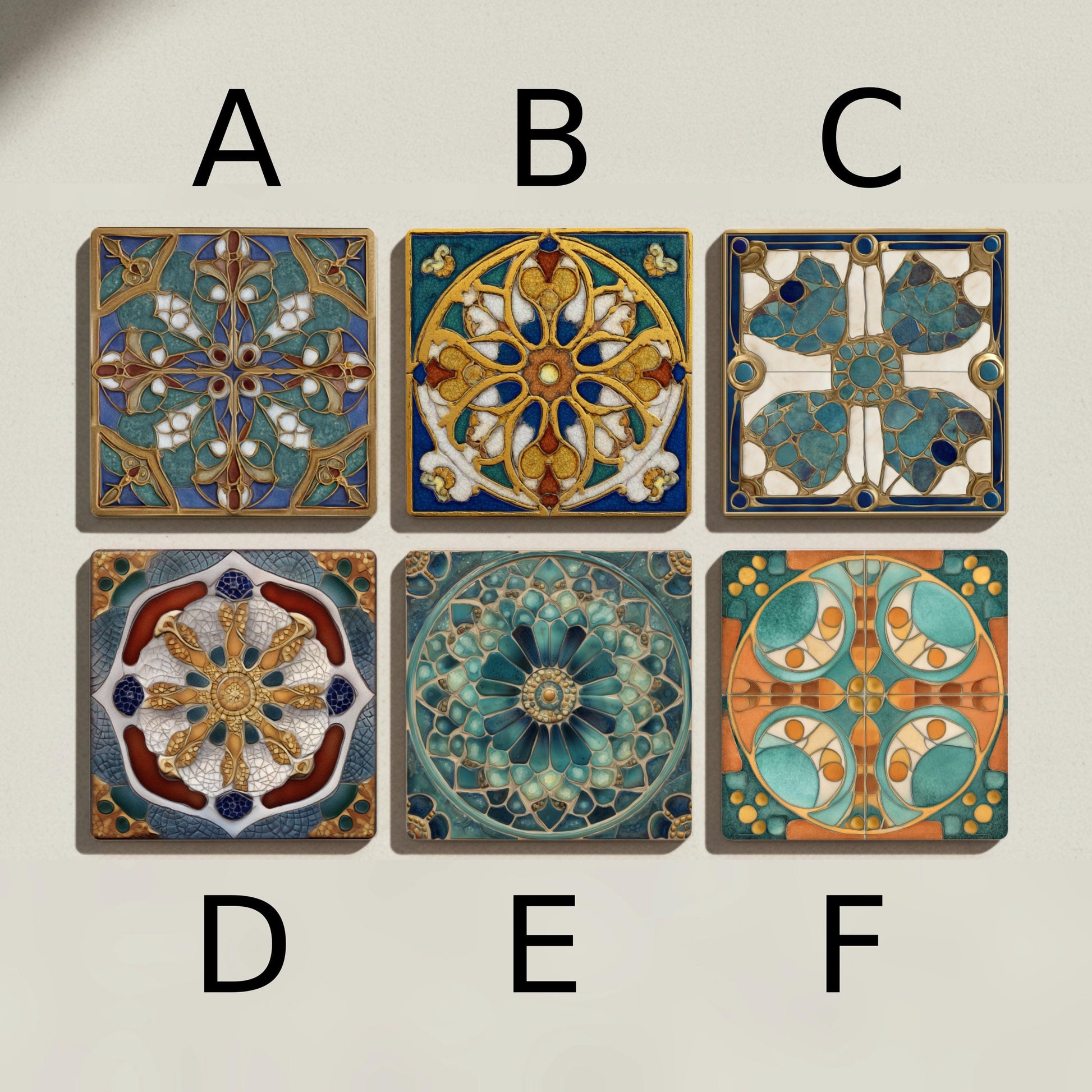 Sottobicchieri Gaudí Barcelona Ceramica Coaster Set — Regalo in Stile Costiero