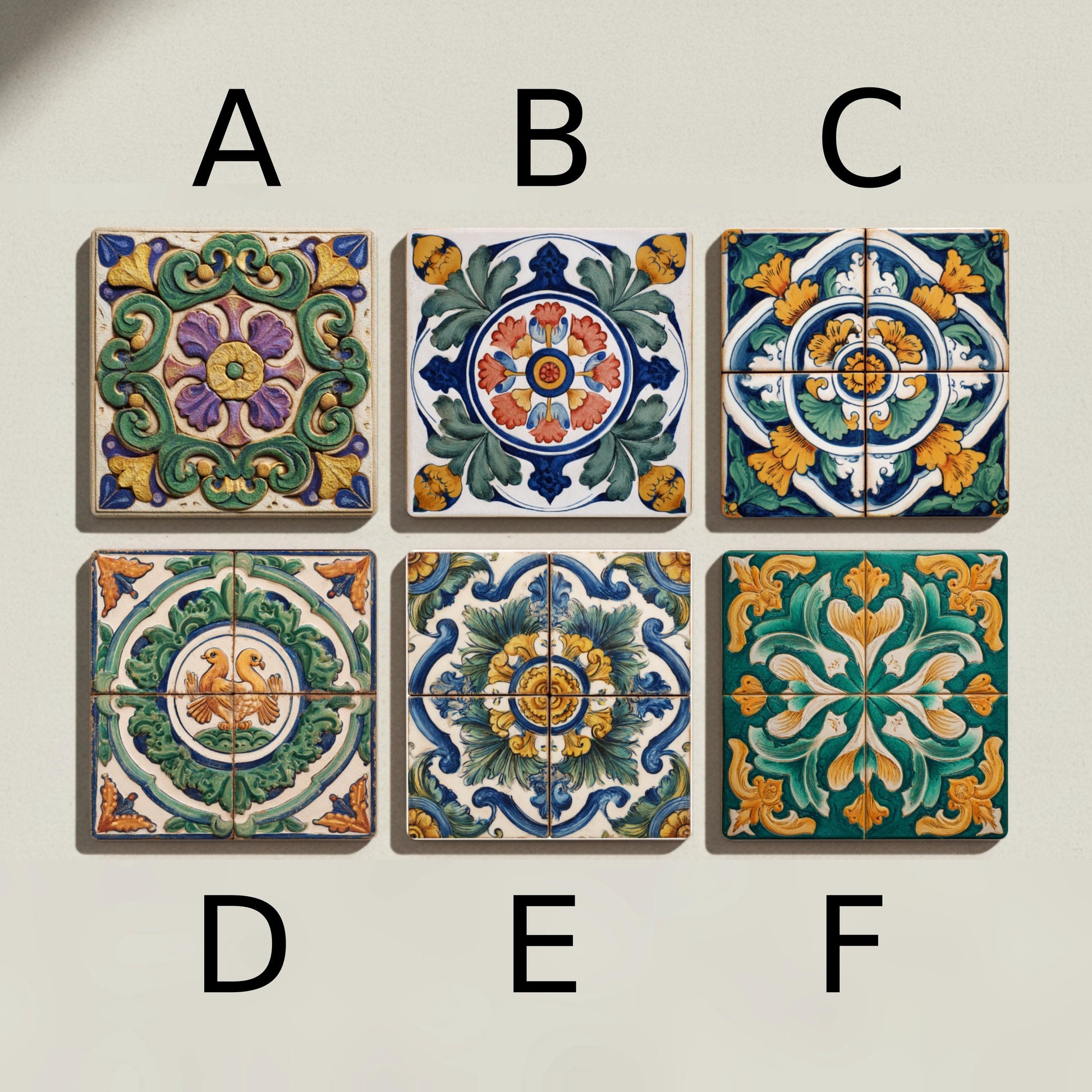 Posavasos Italian Majolica Ceramic Coaster Set