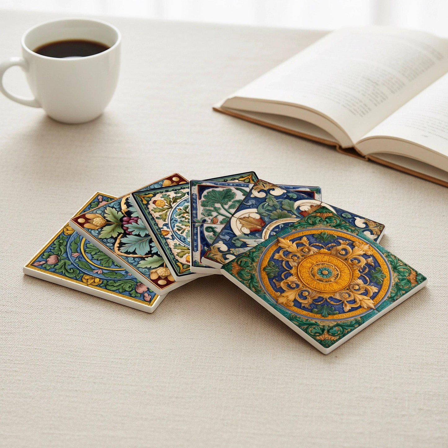 Ceramic Coasters Morgan Style Ceramic Coaster Set — Modern Pattern Coasters