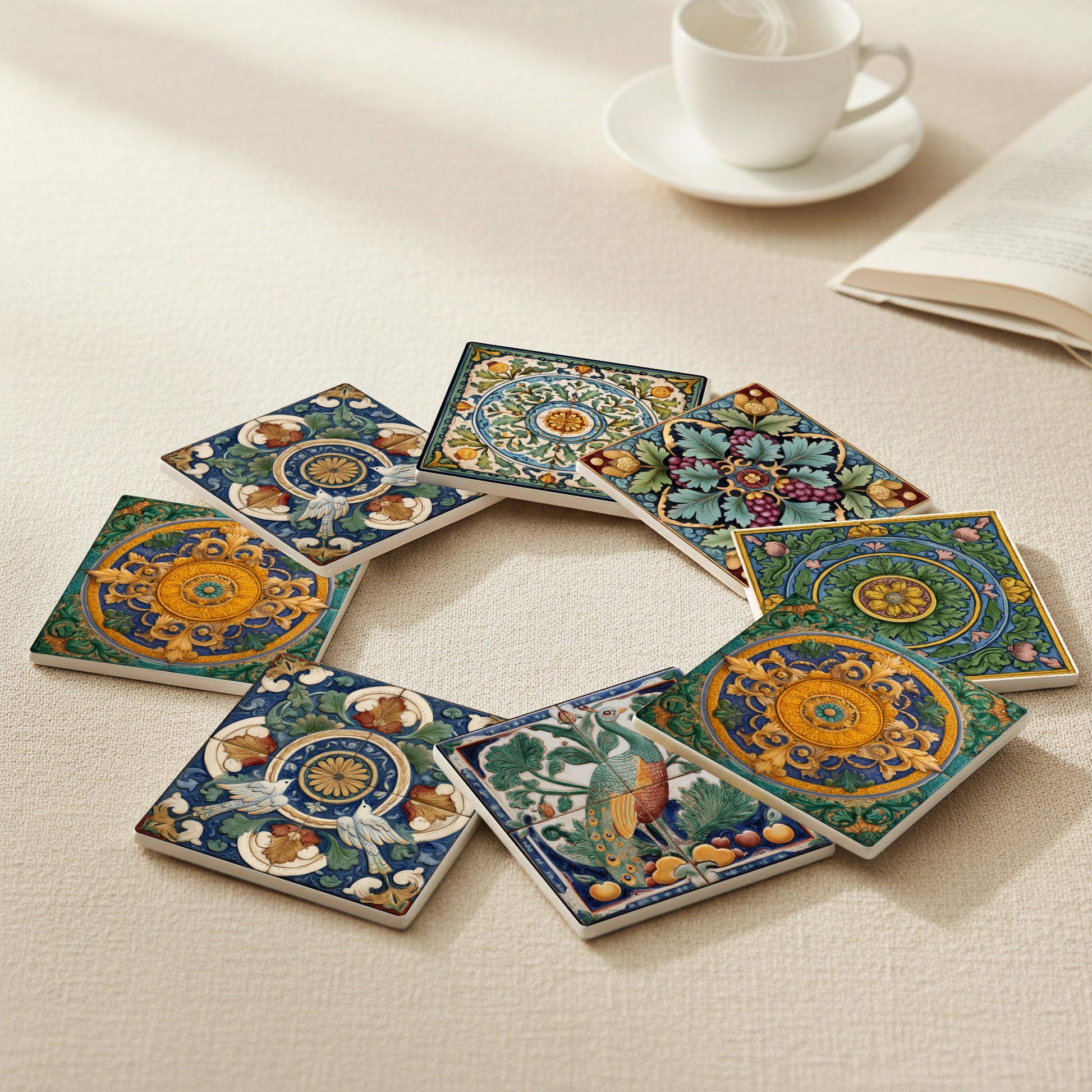 Ceramic Coasters Morgan Style Ceramic Coaster Set — Modern Pattern Coasters