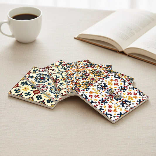 Ceramic Coasters Folclórica polaca — Fine-Art Drinkware Décor