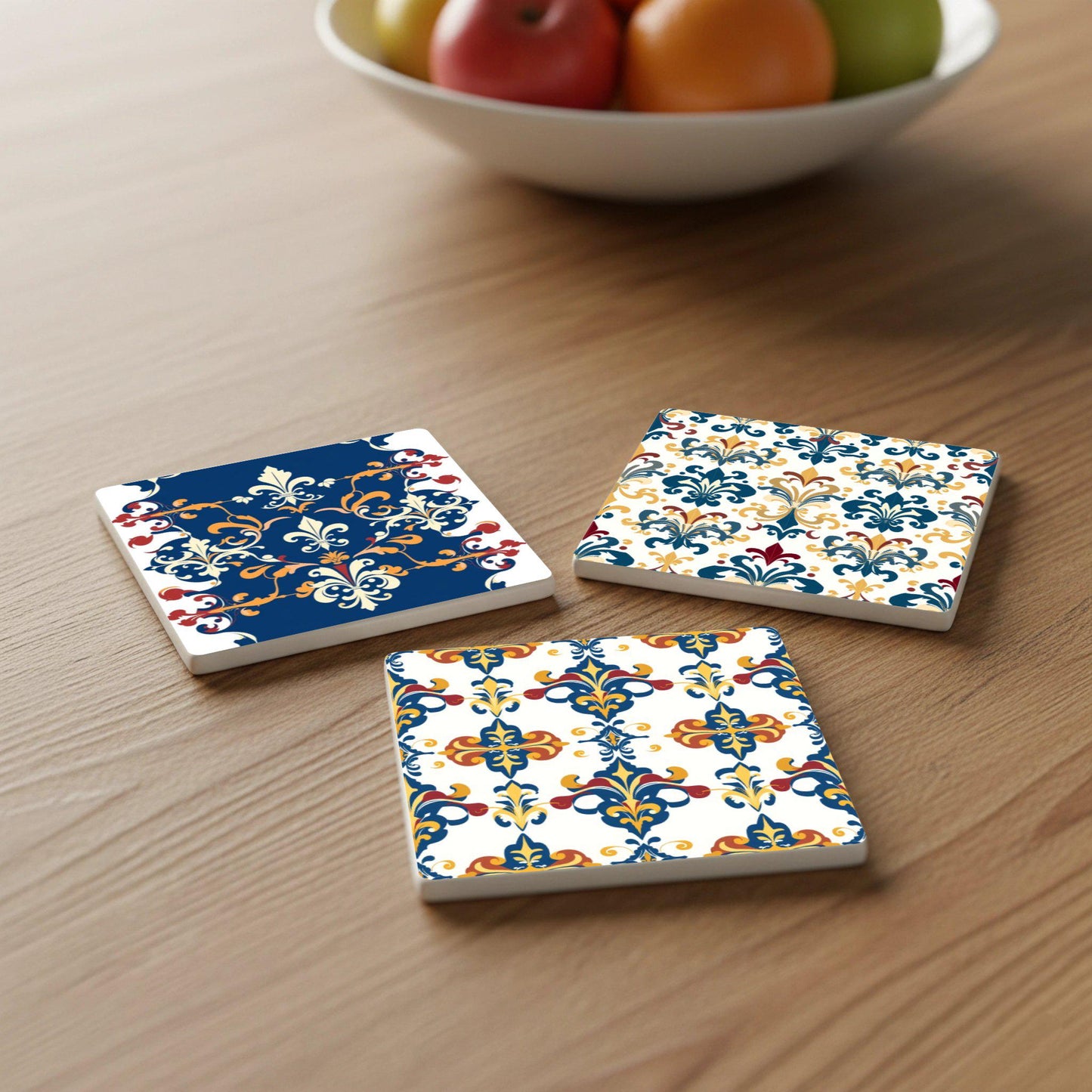 Keramik-Untersetzer Diseño von mandala Indisch — Tisch-Set für Designfans