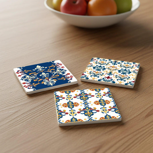 Ceramic Coasters Diseño of mandala Indian — Geometric & Deco