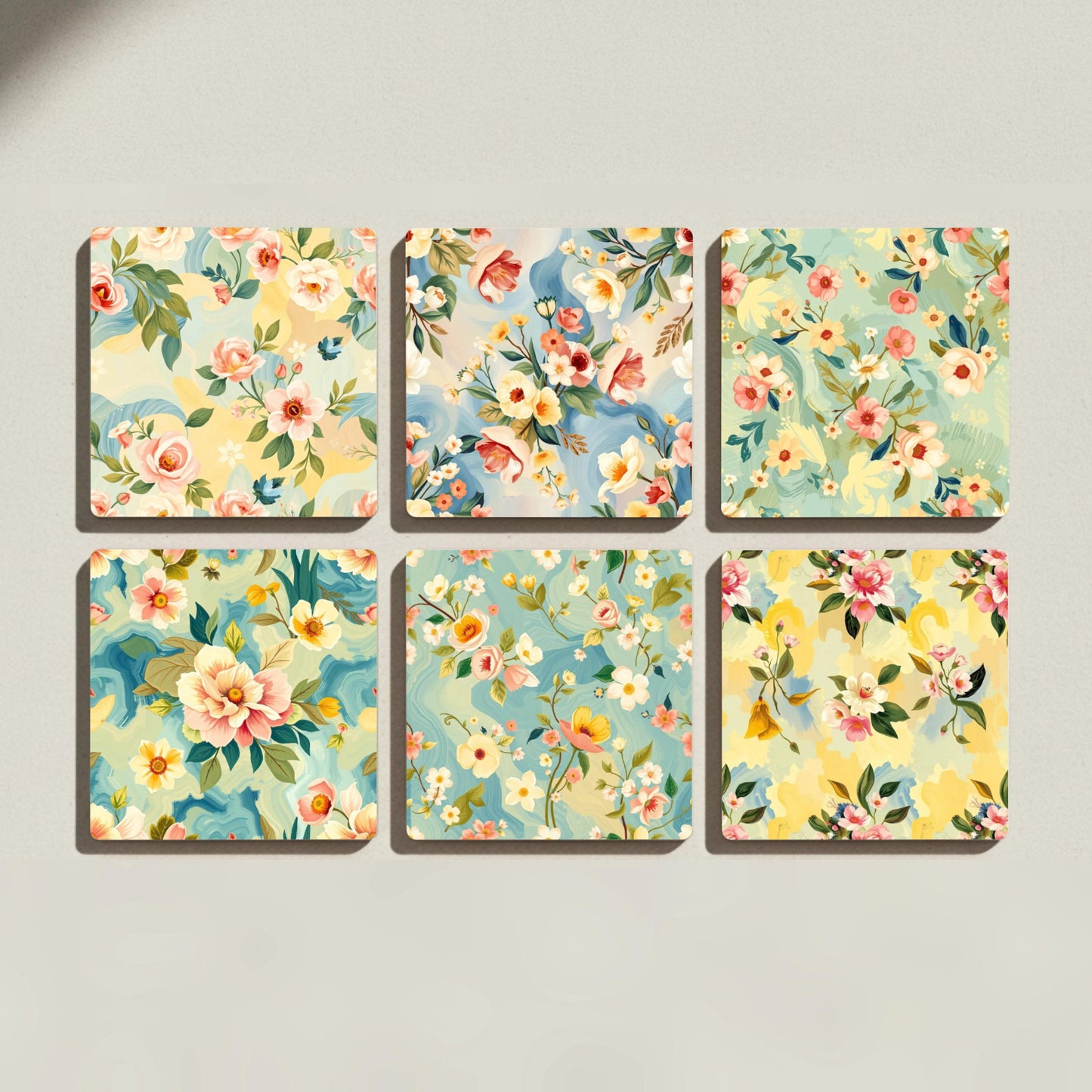 Diseño Floreale di acuarela · Sottobicchieri con Sughero — Fiori e Botanica