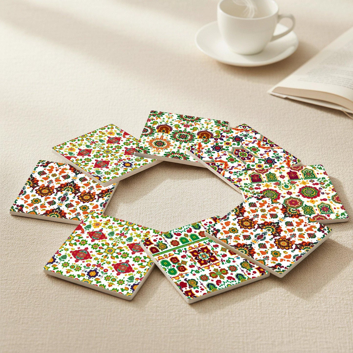 Posavasos Pakistani Truck Art Ceramic Coaster Set