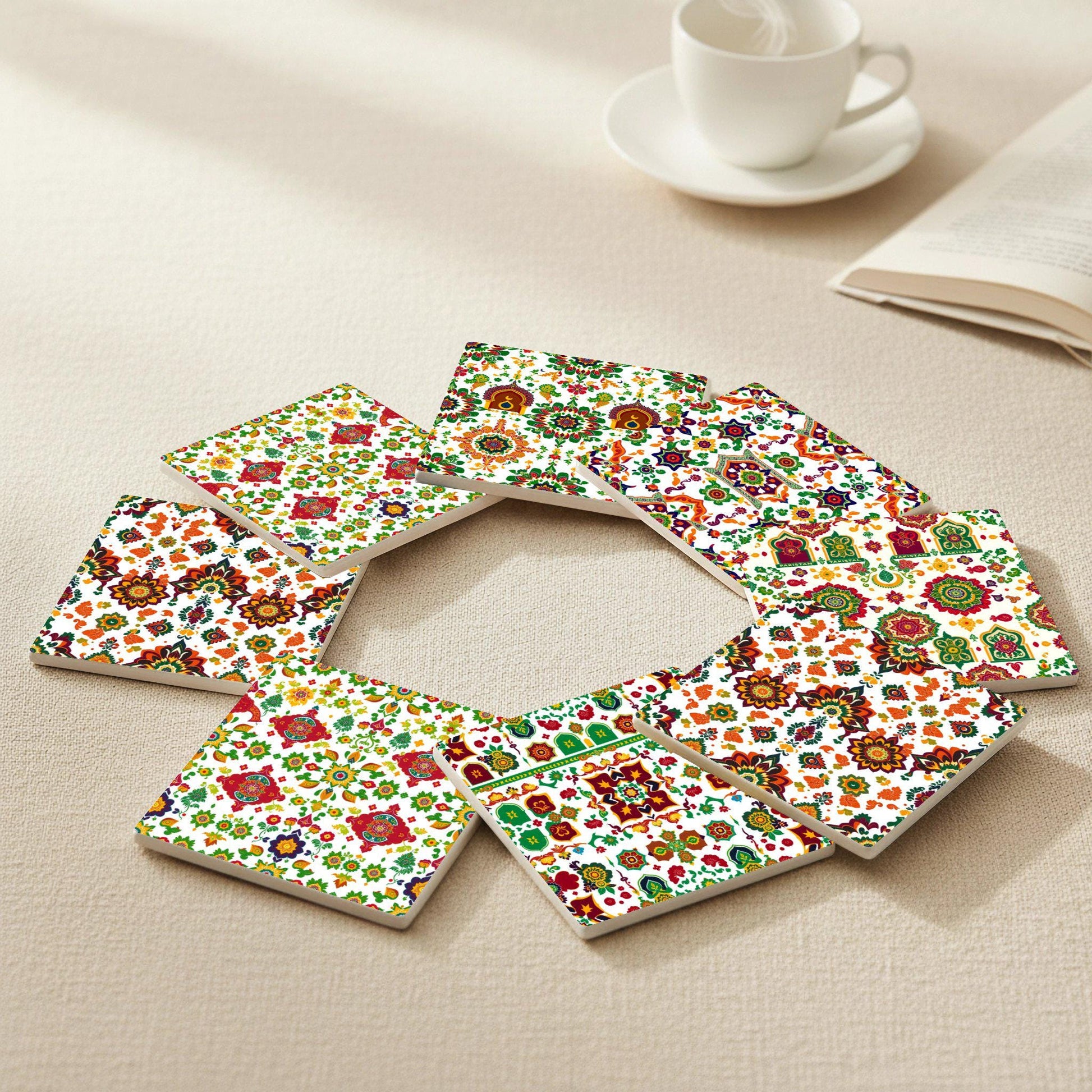 Posavasos Pakistani Truck Art Ceramic Coaster Set
