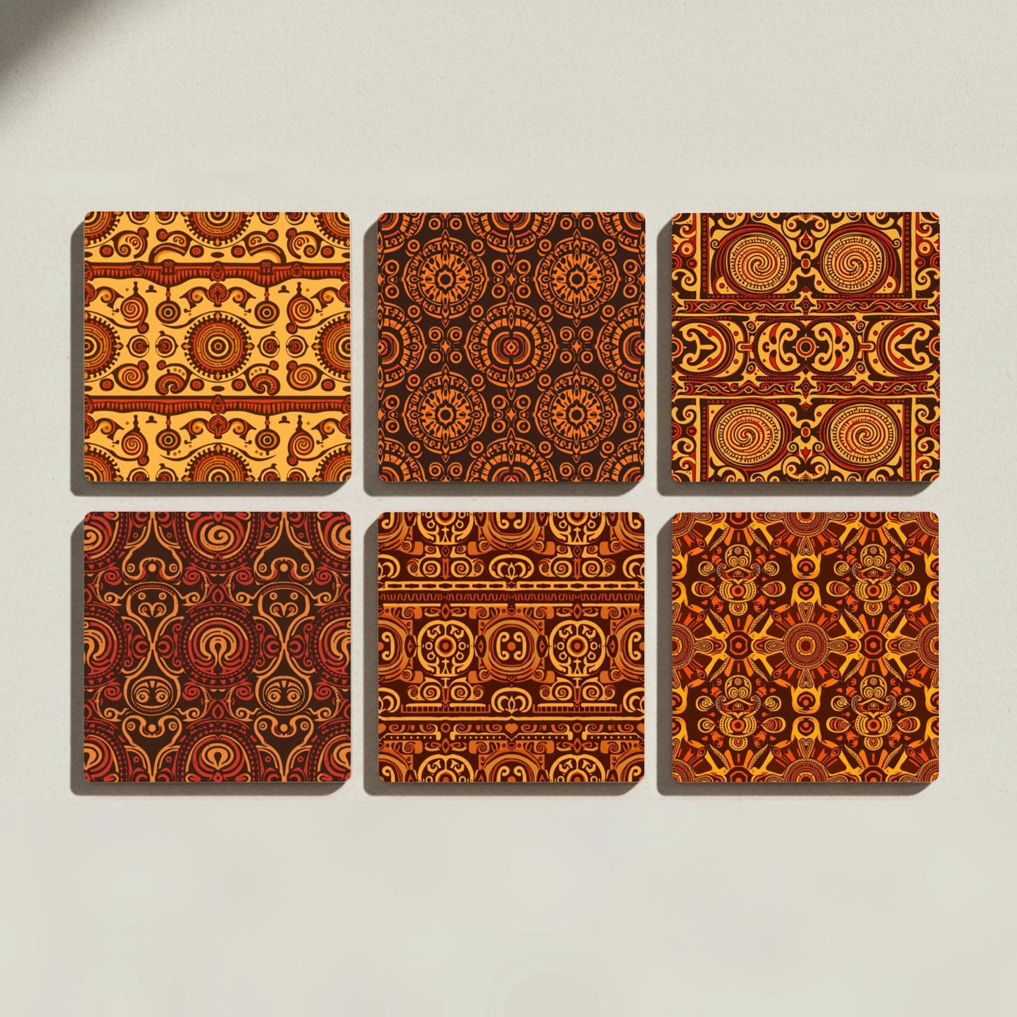 Ceramic Coasters African Tribal Ceramic Coaster Set — Geometric & Deco