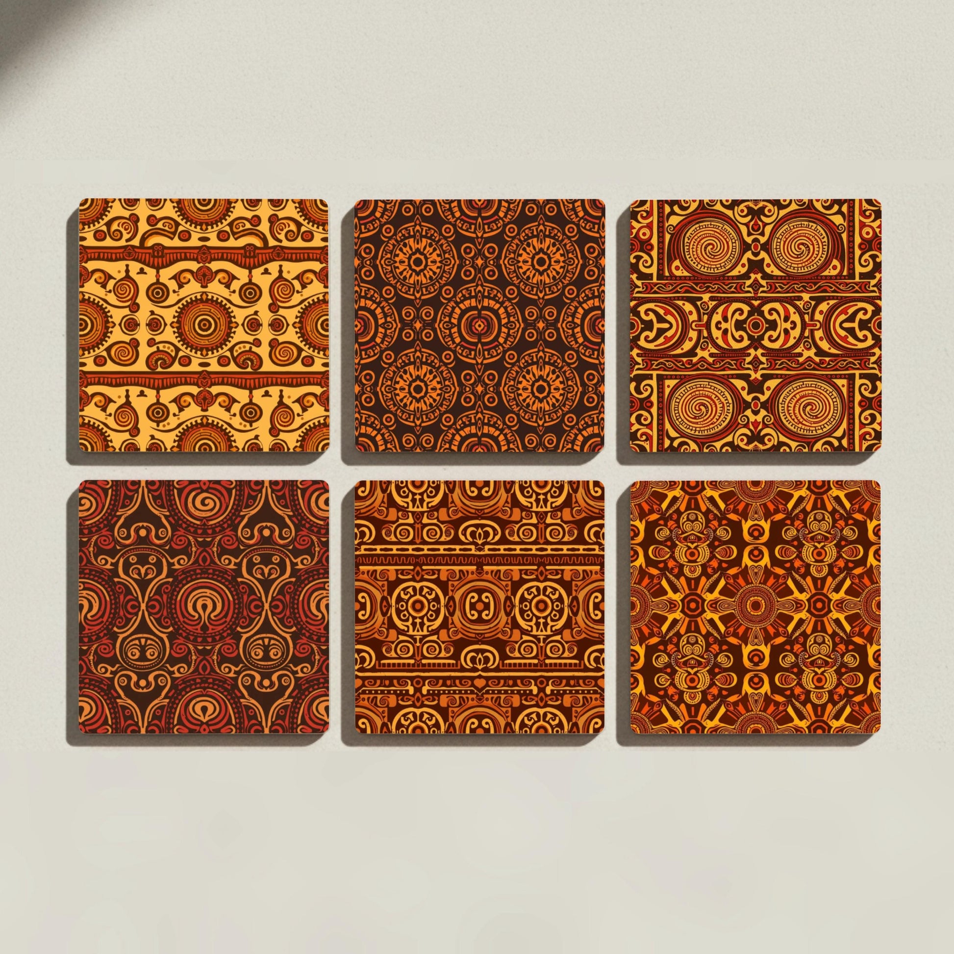 Ceramic Coasters African Tribal Ceramic Coaster Set — Geometric & Deco