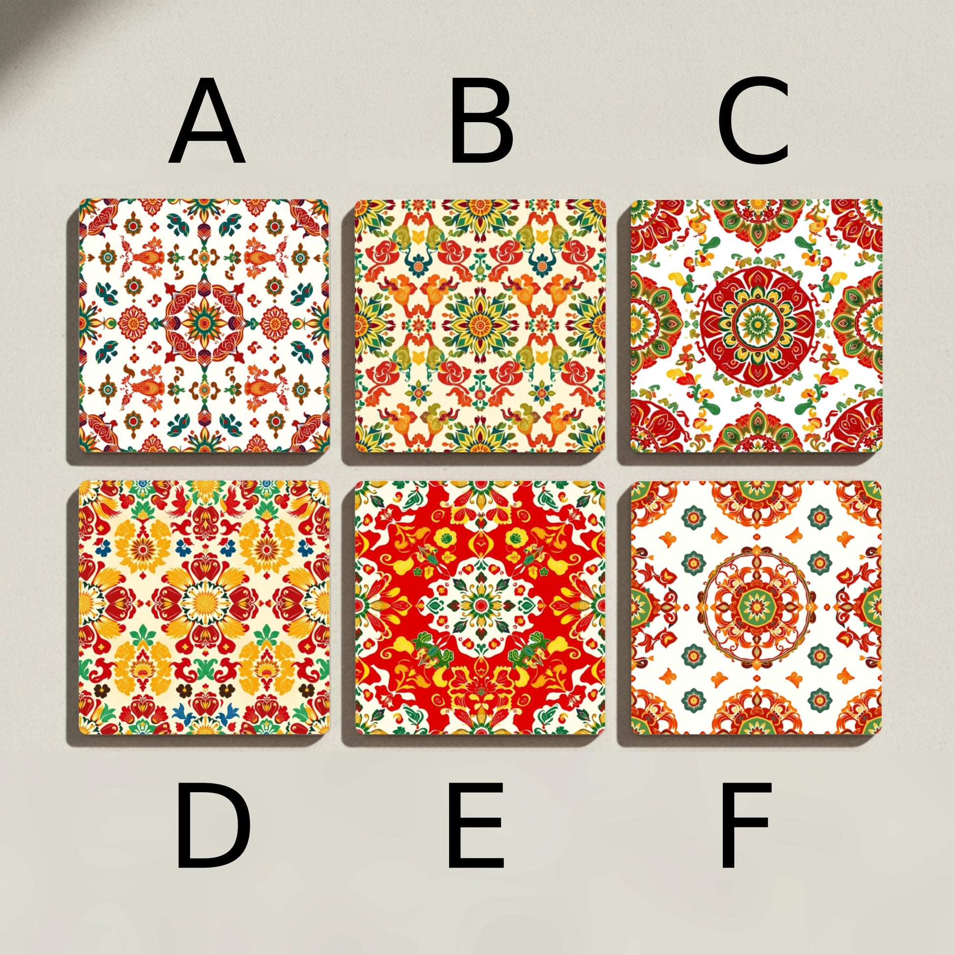Motivos Ornamental · Coaster Set with Cork — Geometric & Deco