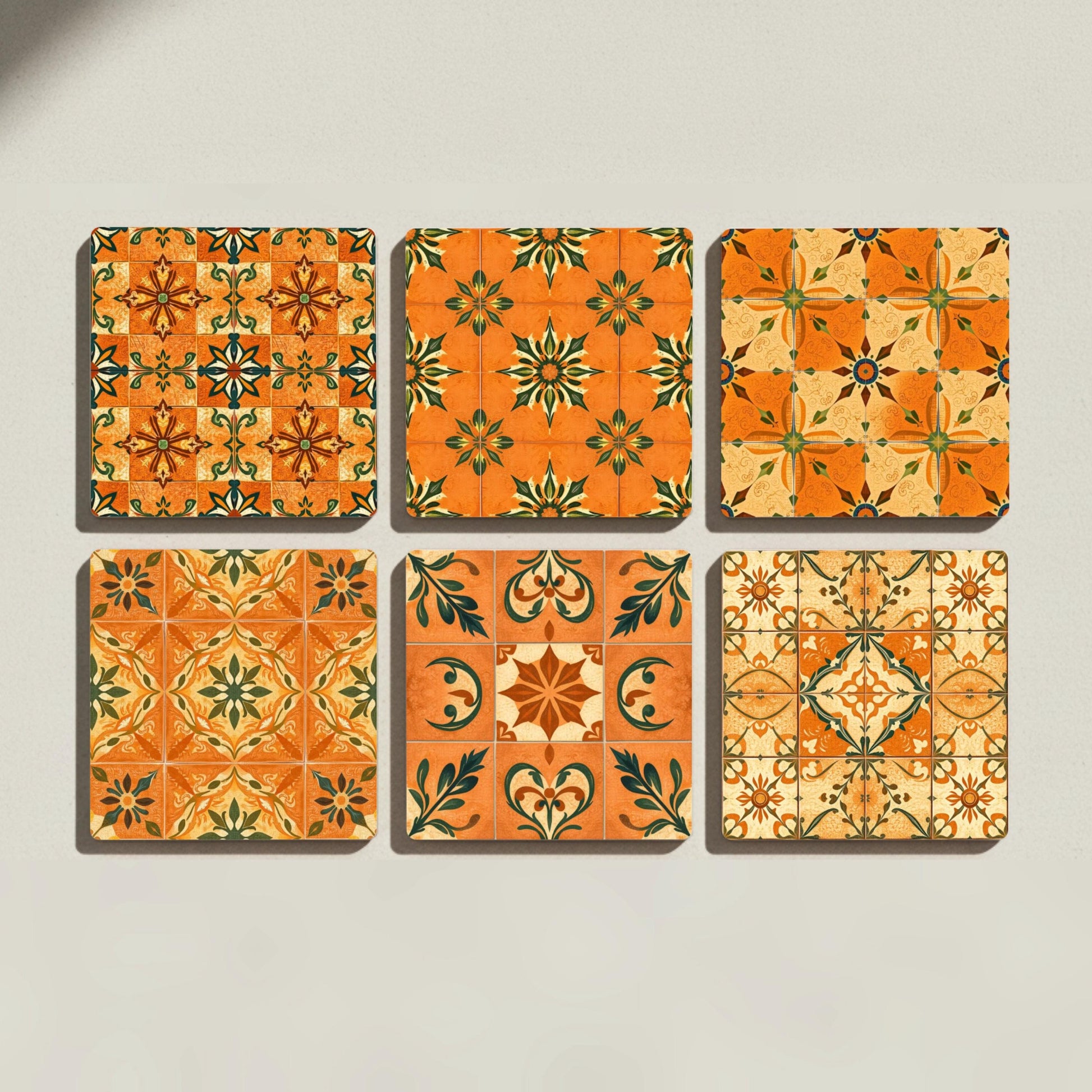 Azulejos toscanos — Set de Dessous de Verre en Céramique · Set de Table pour Amateurs de Design