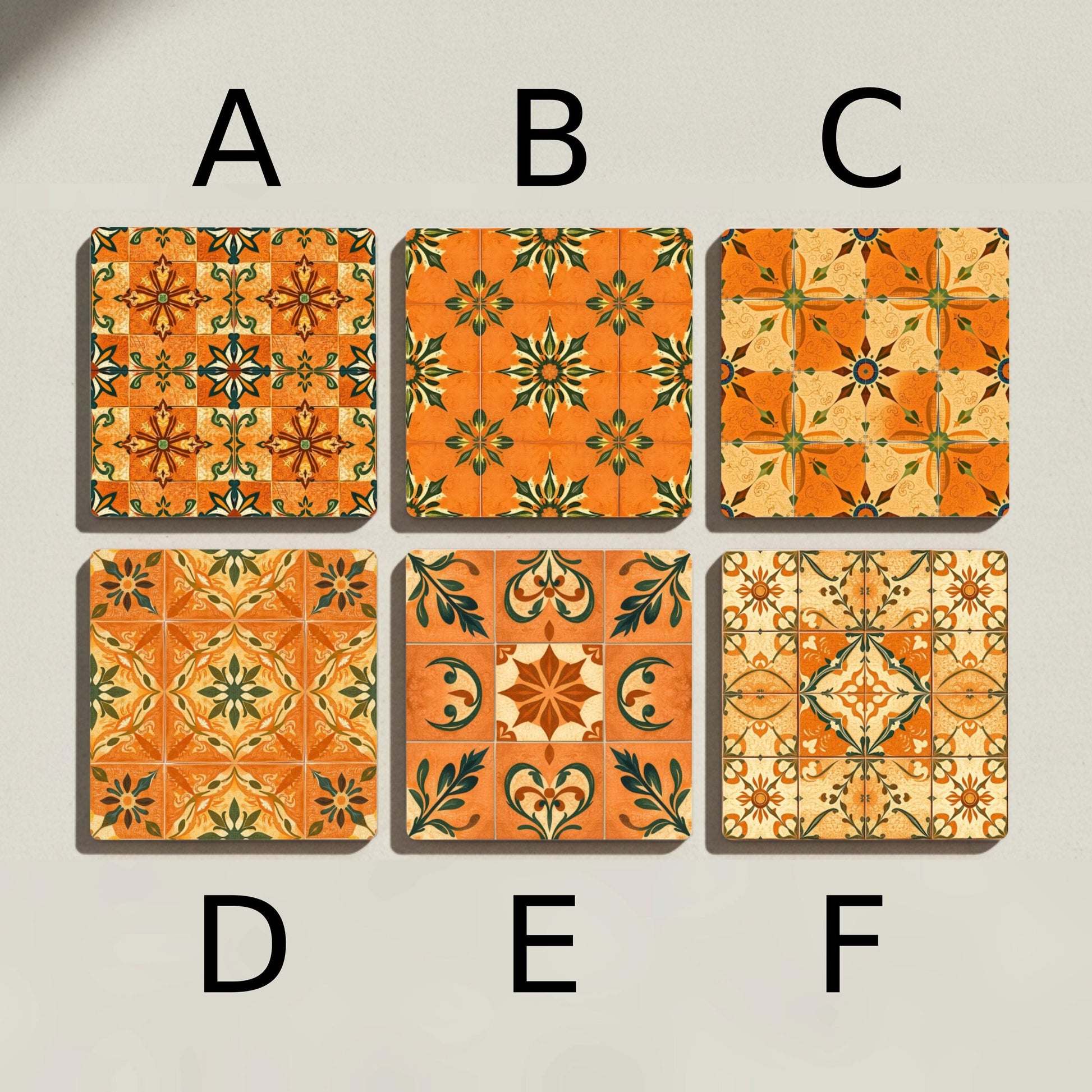 Azulejos toscanos — Set de Dessous de Verre en Céramique · Set de Table pour Amateurs de Design