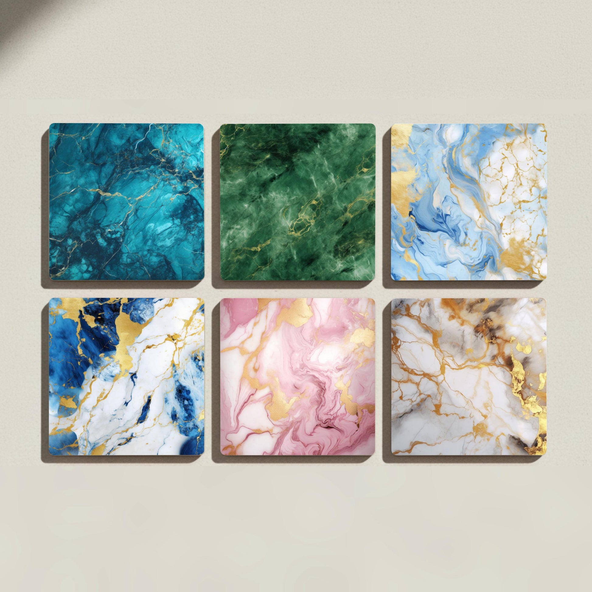 Ceramic Coasters Marble with vetas Golden — Design-Lover's Table Set