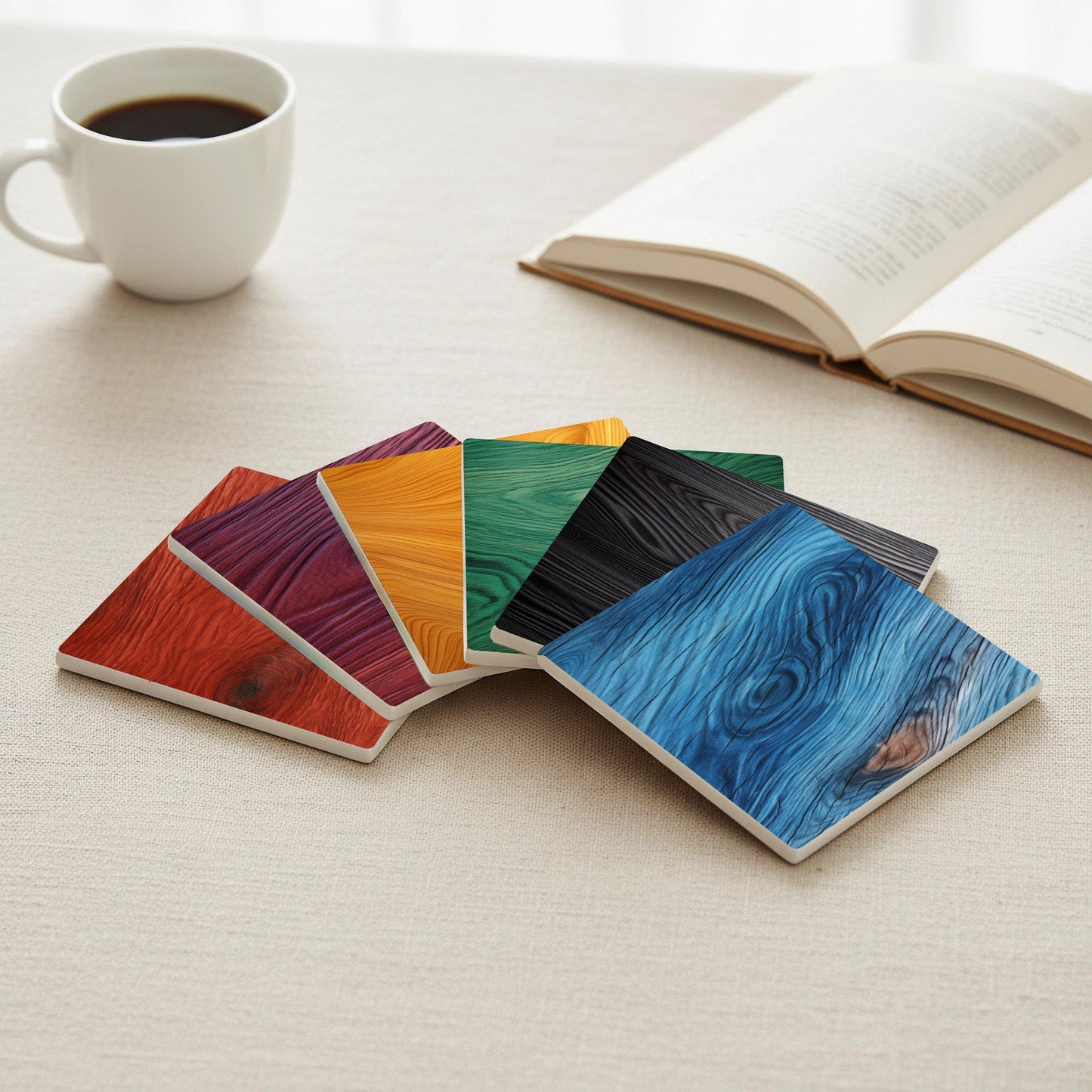 Posavasos Vetas de madera de colores