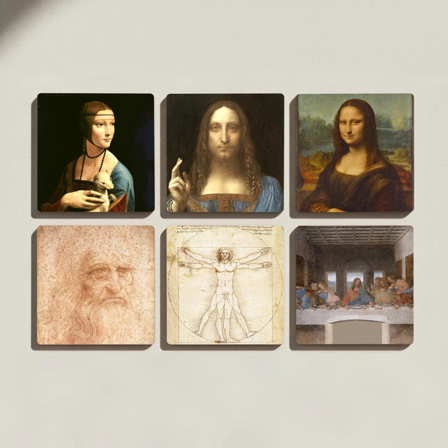 Leonardo da Vinci · Sottobicchieri con Sughero — Arte per la Tavola