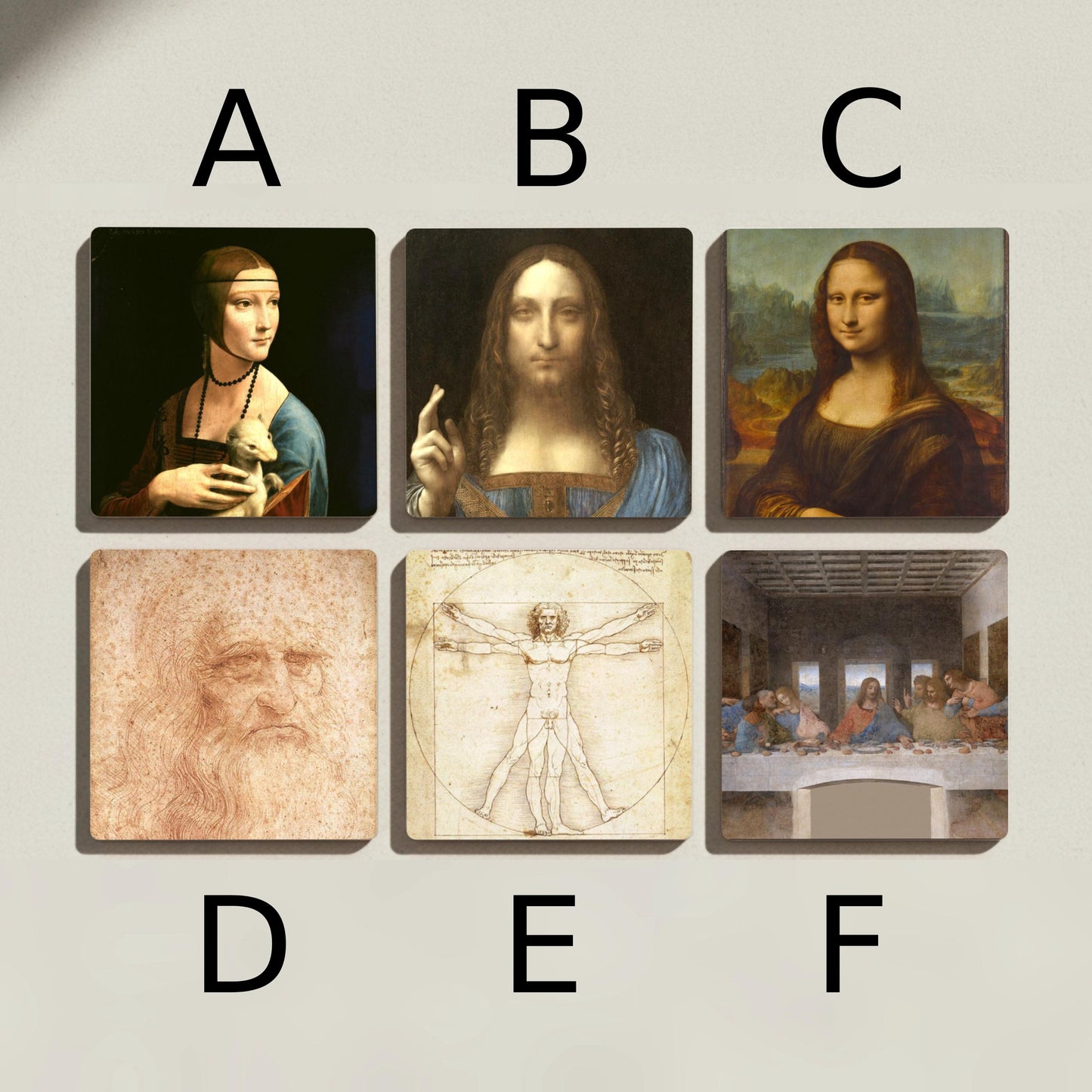 Leonardo da Vinci · Sottobicchieri con Sughero — Arte per la Tavola