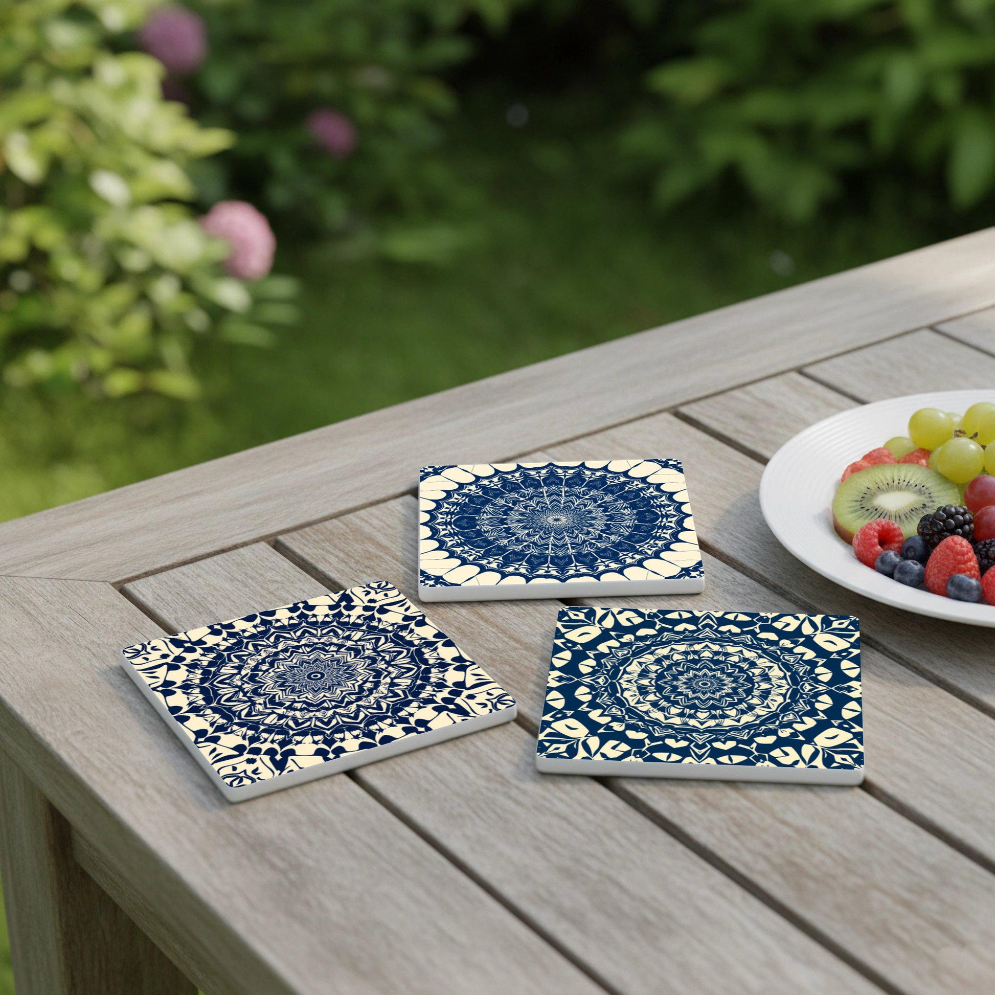 Sottobicchieri Diseño di mandala Blu — Geometrico e Déco