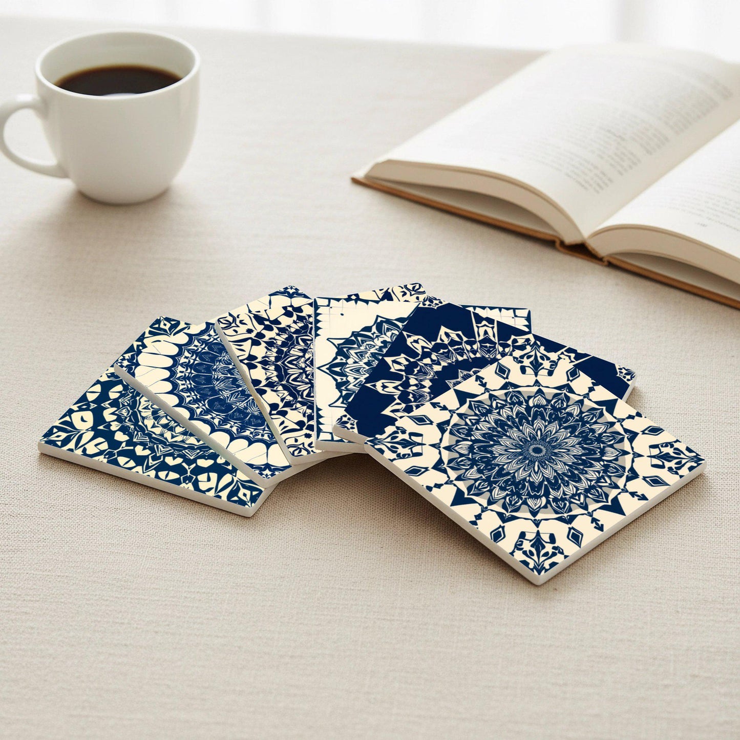 Sottobicchieri Diseño di mandala Blu — Geometrico e Déco
