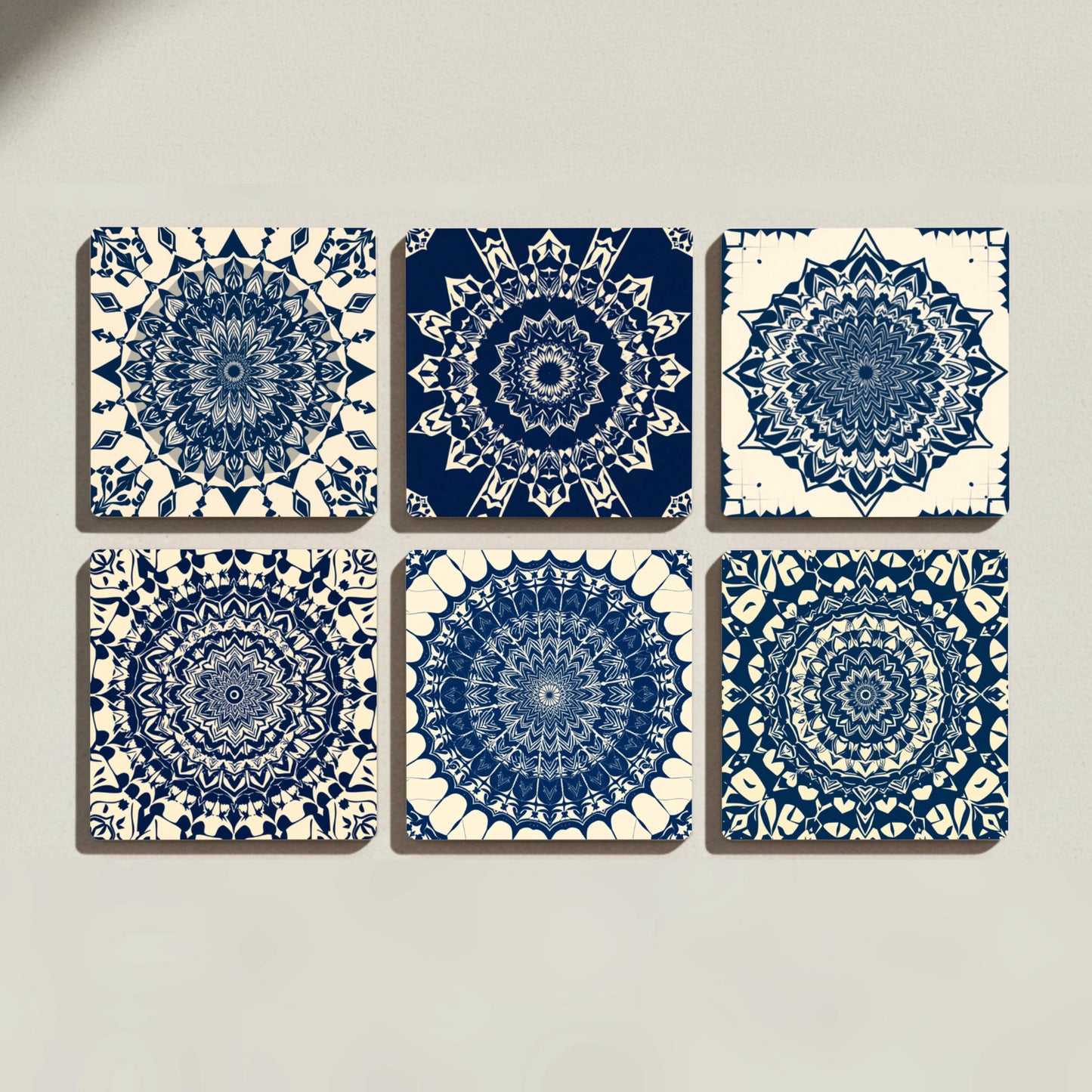 Sottobicchieri Diseño di mandala Blu — Geometrico e Déco