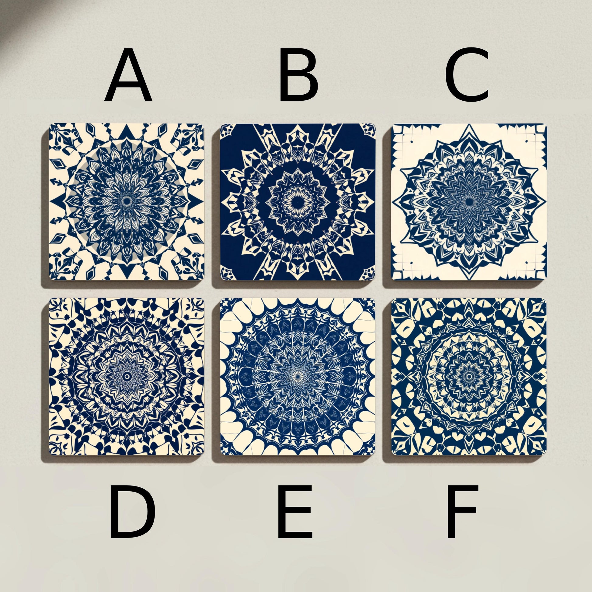 Sottobicchieri Diseño di mandala Blu — Geometrico e Déco