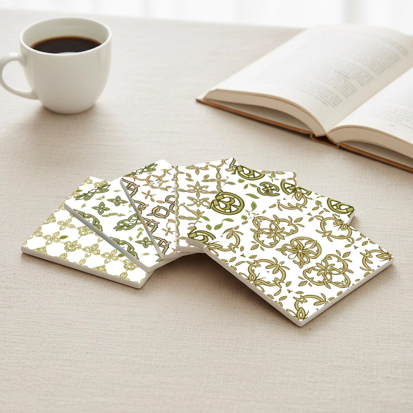 Nodo celta — Set di Sottobicchieri in Ceramica · Geometrico e Déco