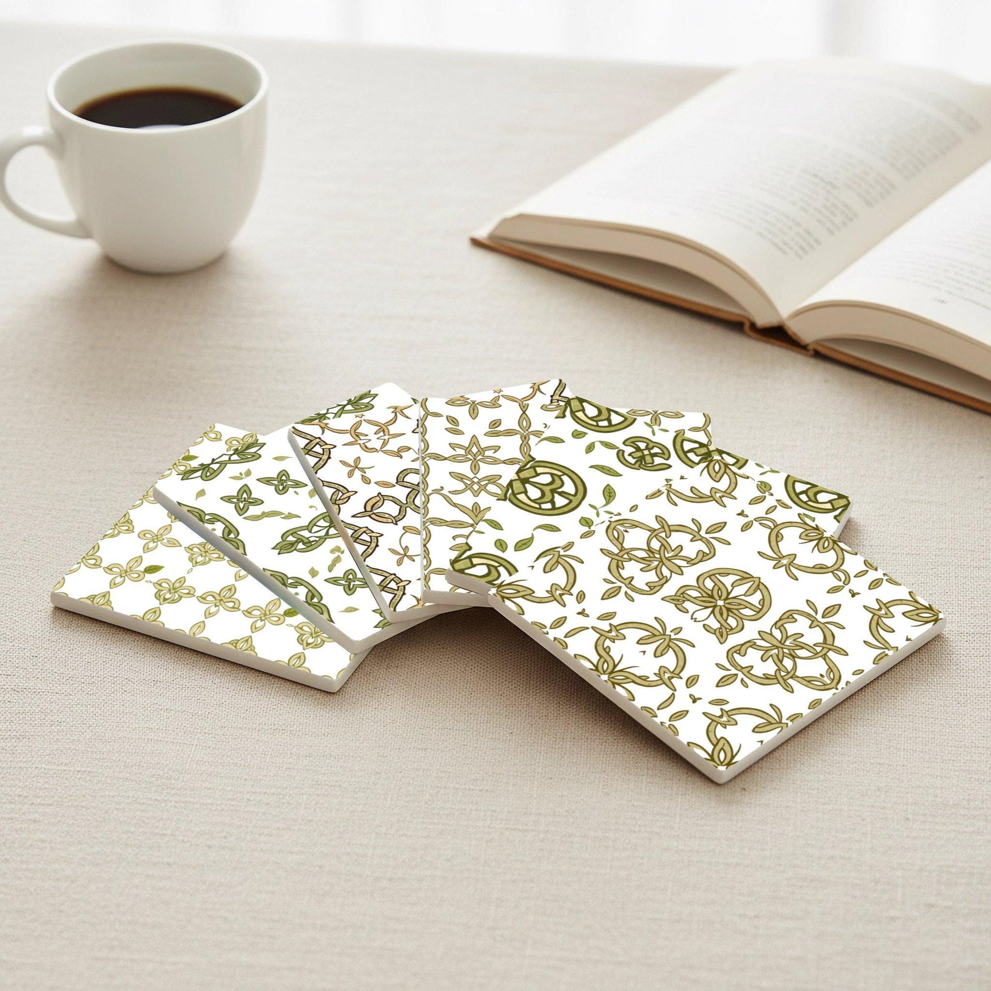 Nodo celta — Set di Sottobicchieri in Ceramica · Geometrico e Déco