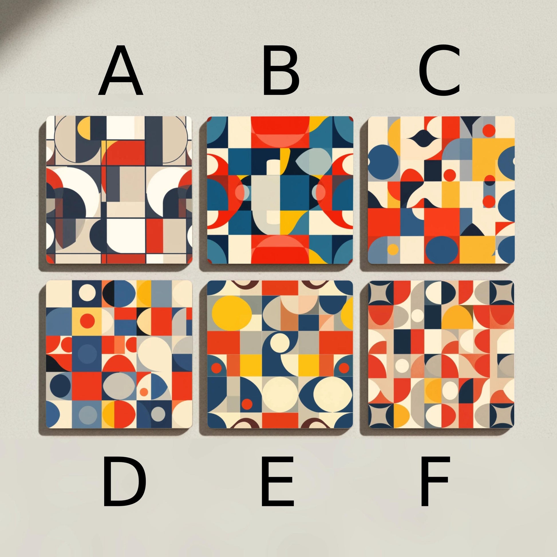 Geometrie Bauhaus — Keramik-Untersetzer-Set · Küsten-Geschenkidee