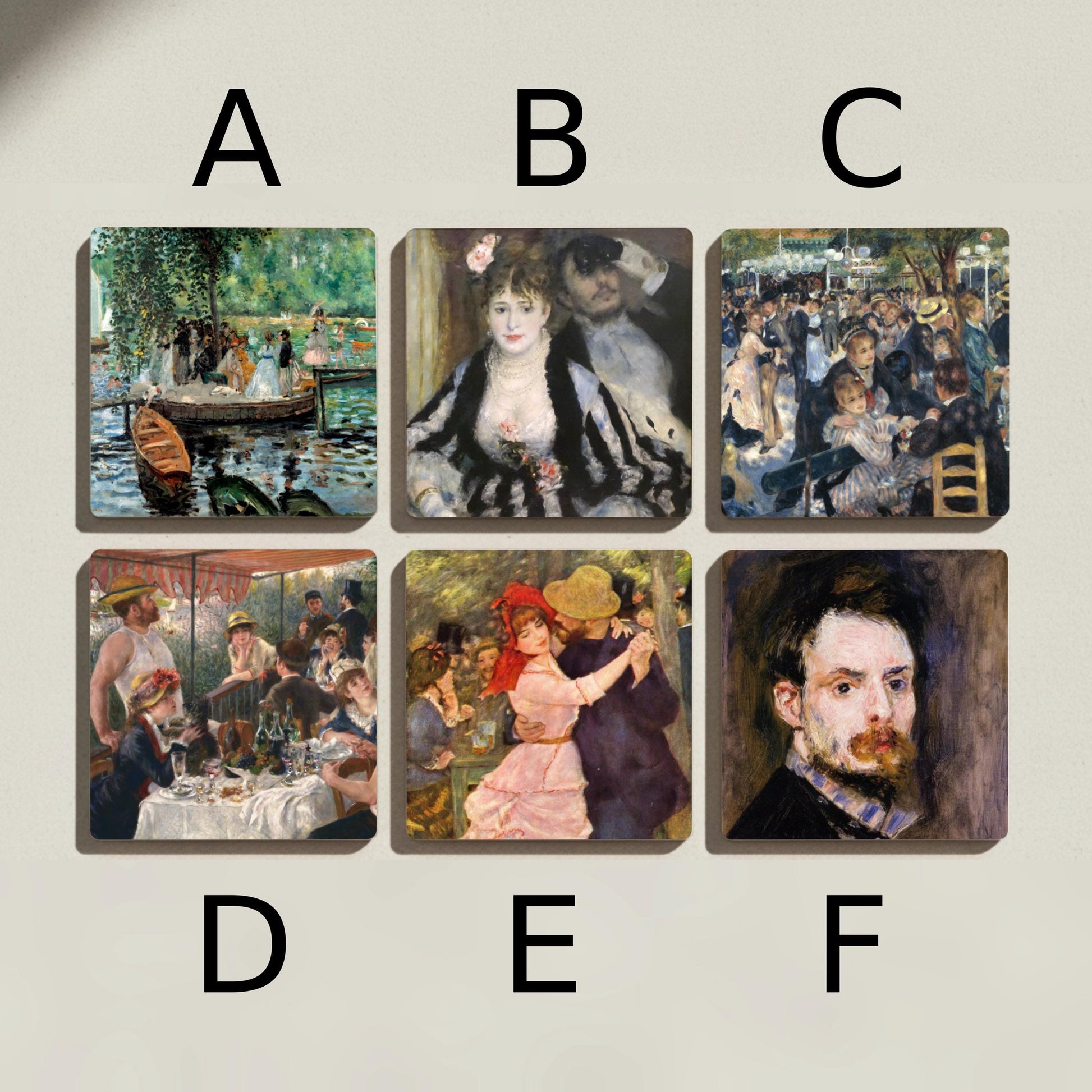 Renoir · Coaster Set with Cork — Museum Art on Coasters