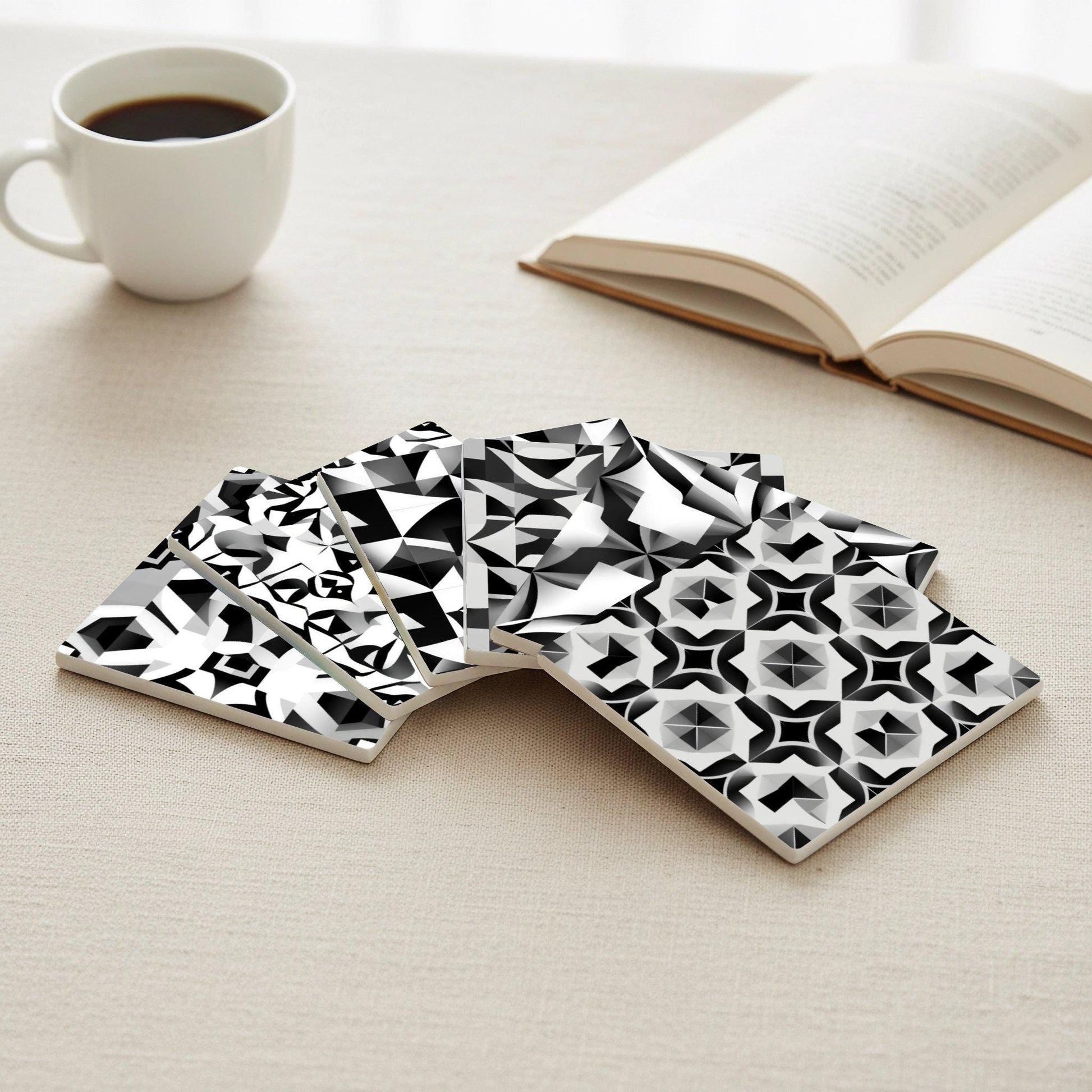 Art Déco · Sottobicchieri con Sughero — Sottobicchieri a Motivi Moderni