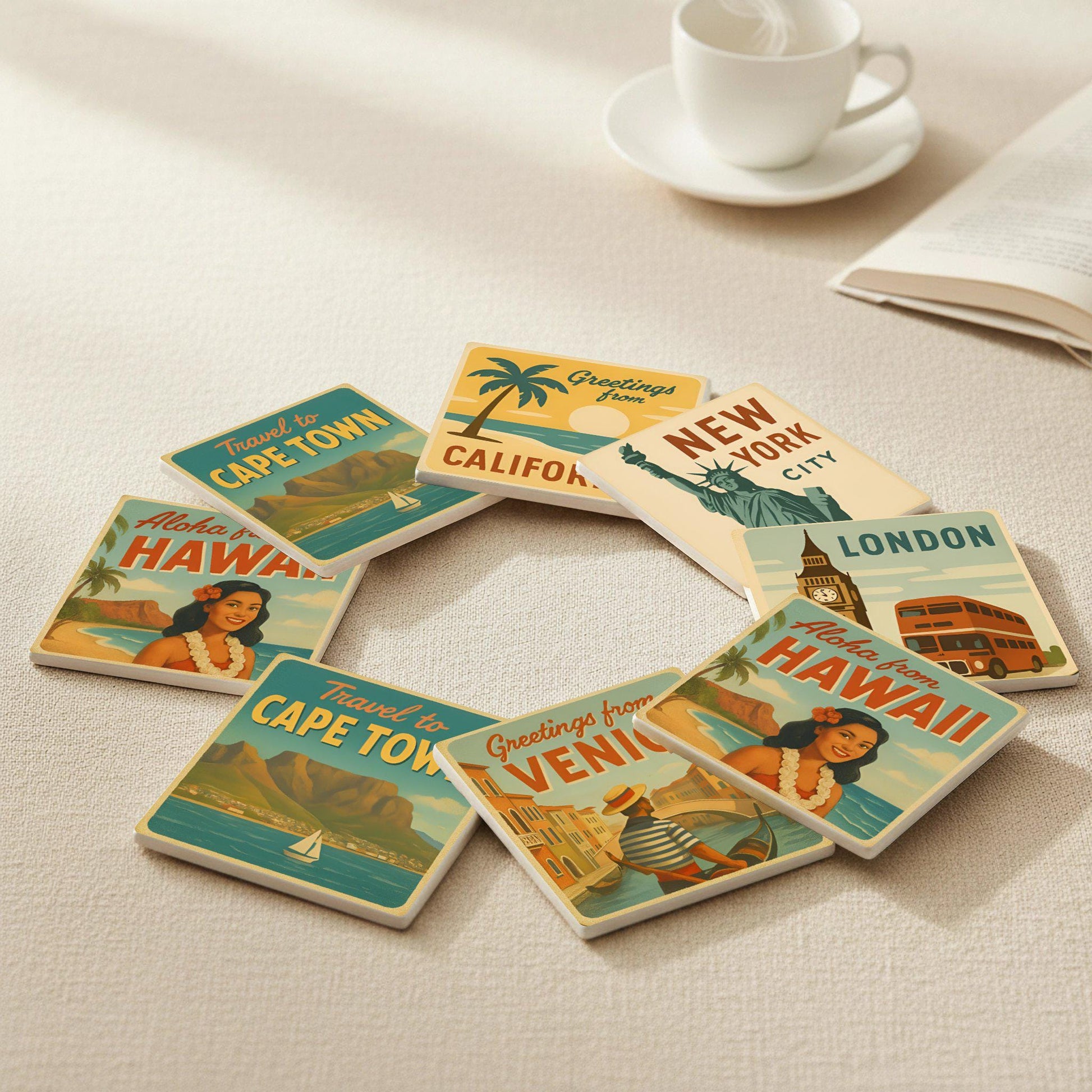 Posavasos Vintage de viaje