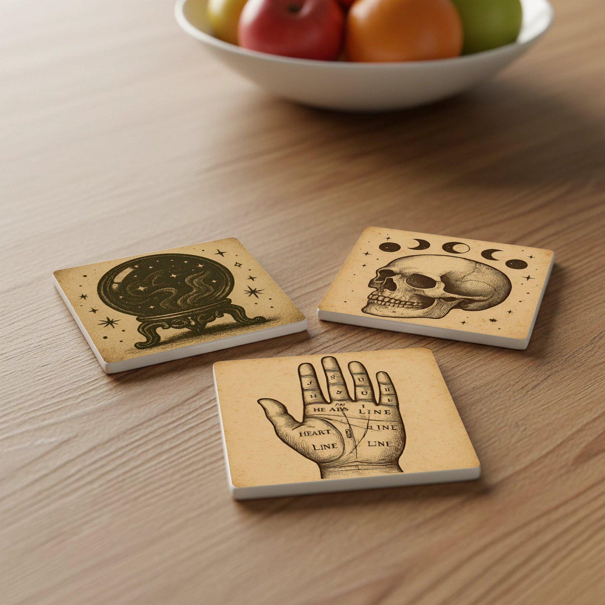 Ocultista — Keramik-Untersetzer-Set · Tisch-Set für Designfans