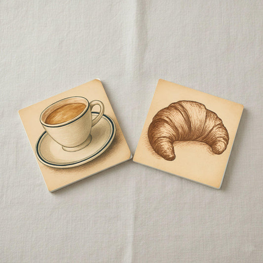 Posavasos Café parisino / Posavasos de azulejos de bistró francés / Decoración d