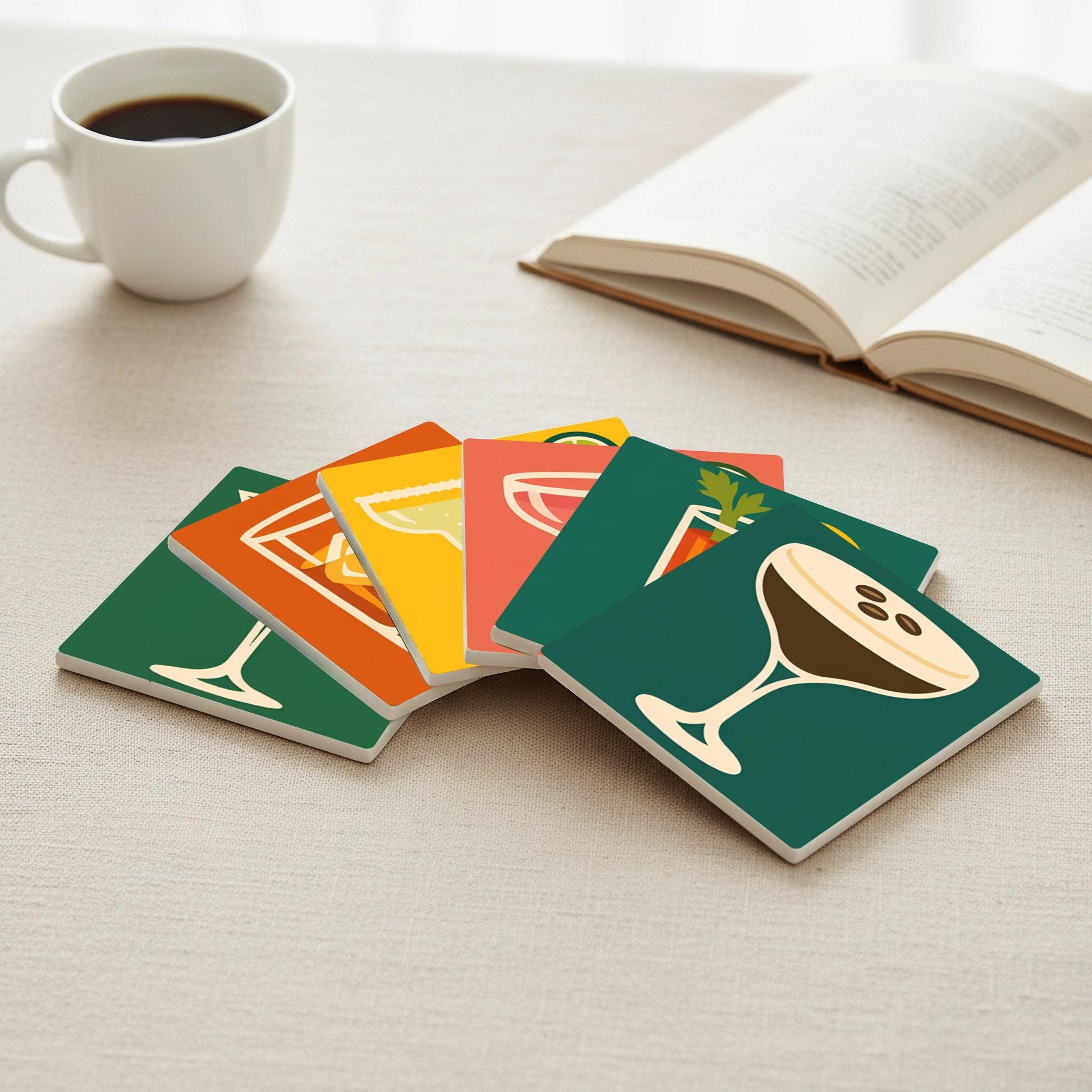 Posavasos Para cócteles de mediados de siglo / Regalo de decoración de bar retro