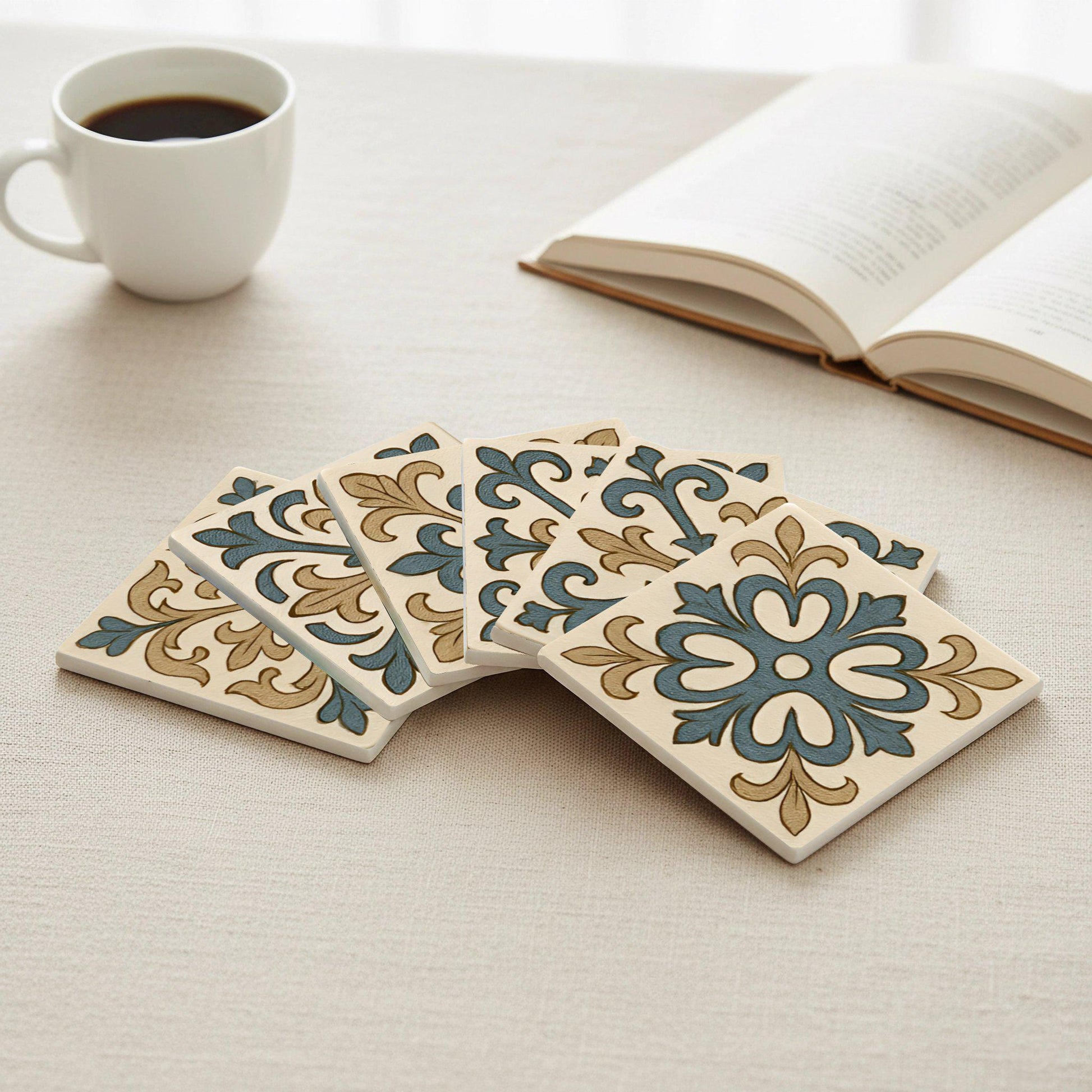 Posavasos Mediterránea / Posavasos ornamentales para decoración de mesas, mesas 