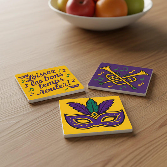 Posavasos Mardi Gras / Decoración del Carnaval de Nueva Orleans