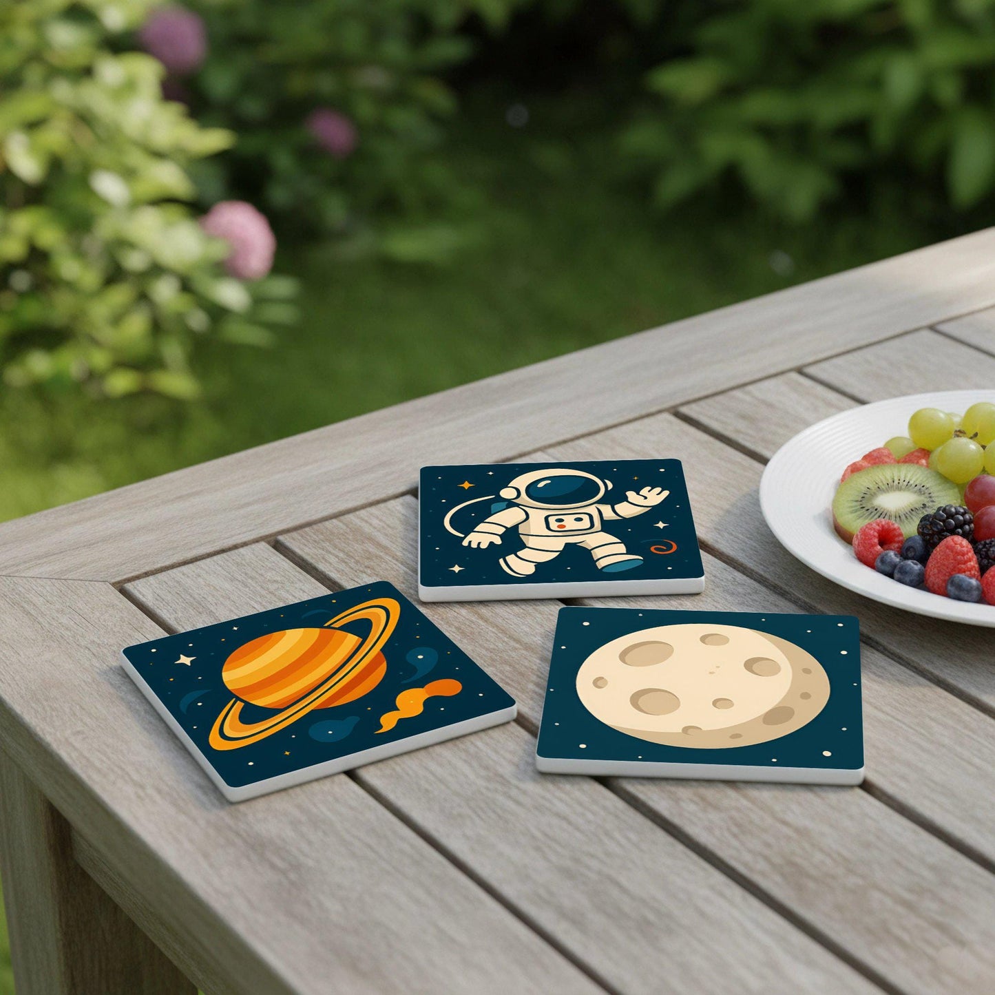 Posavasos Temática espacial / Posavasos de azulejos astronómicos para decoración