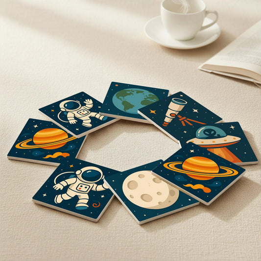 Posavasos Temática espacial / Posavasos de azulejos astronómicos para decoración