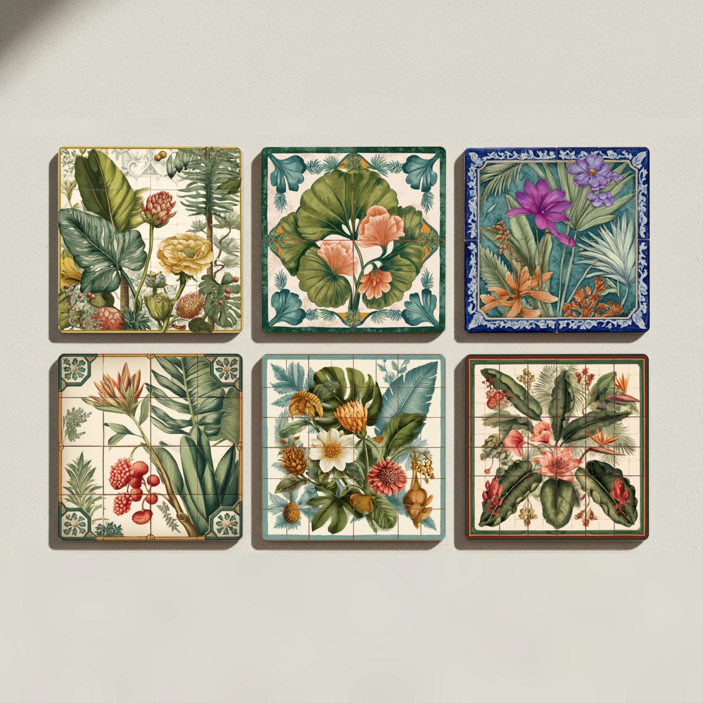 Diseño Botanico · Sottobicchieri con Sughero — Sottobicchieri a Motivi Moderni