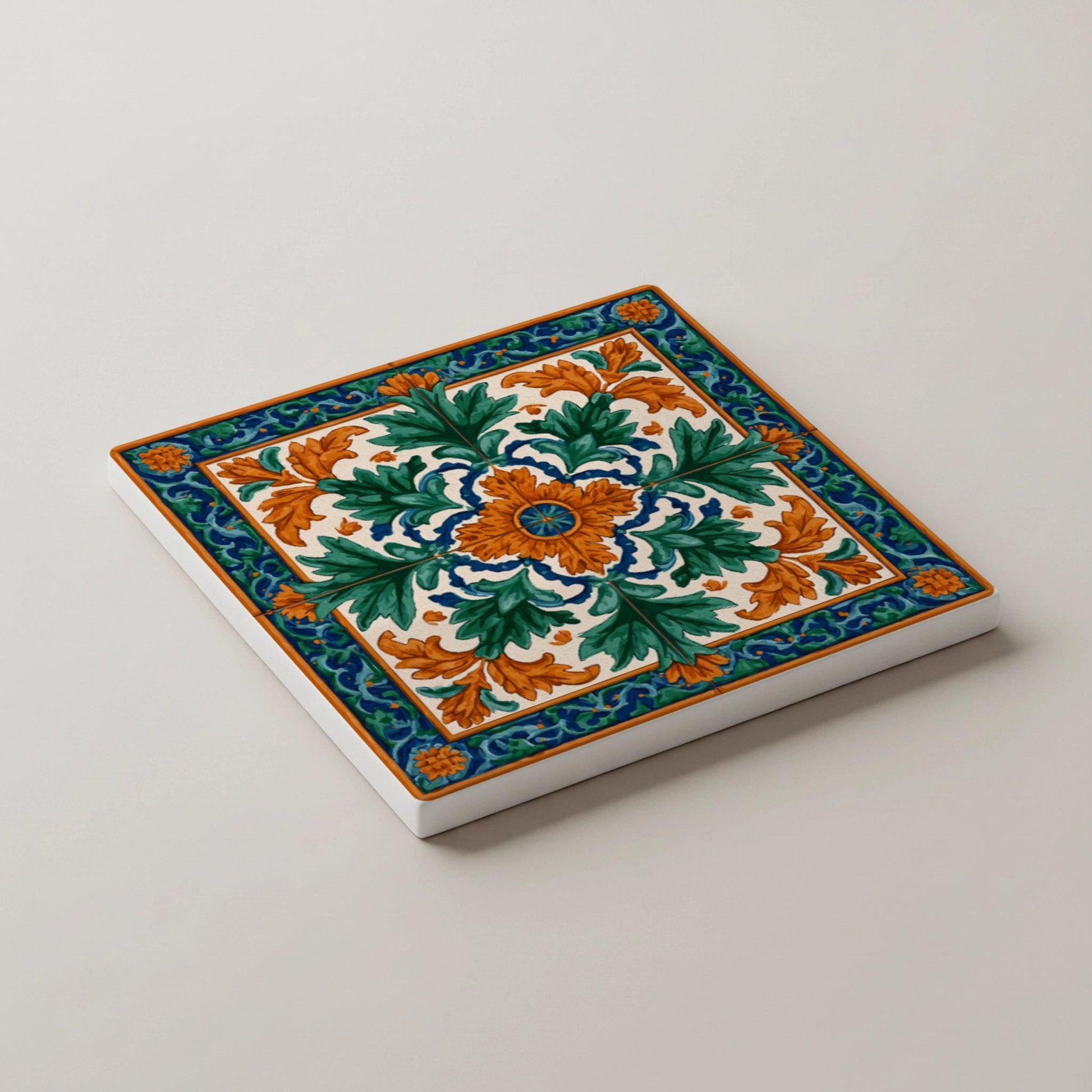 Portuguesa · Coaster Set with Cork — Geometric & Deco