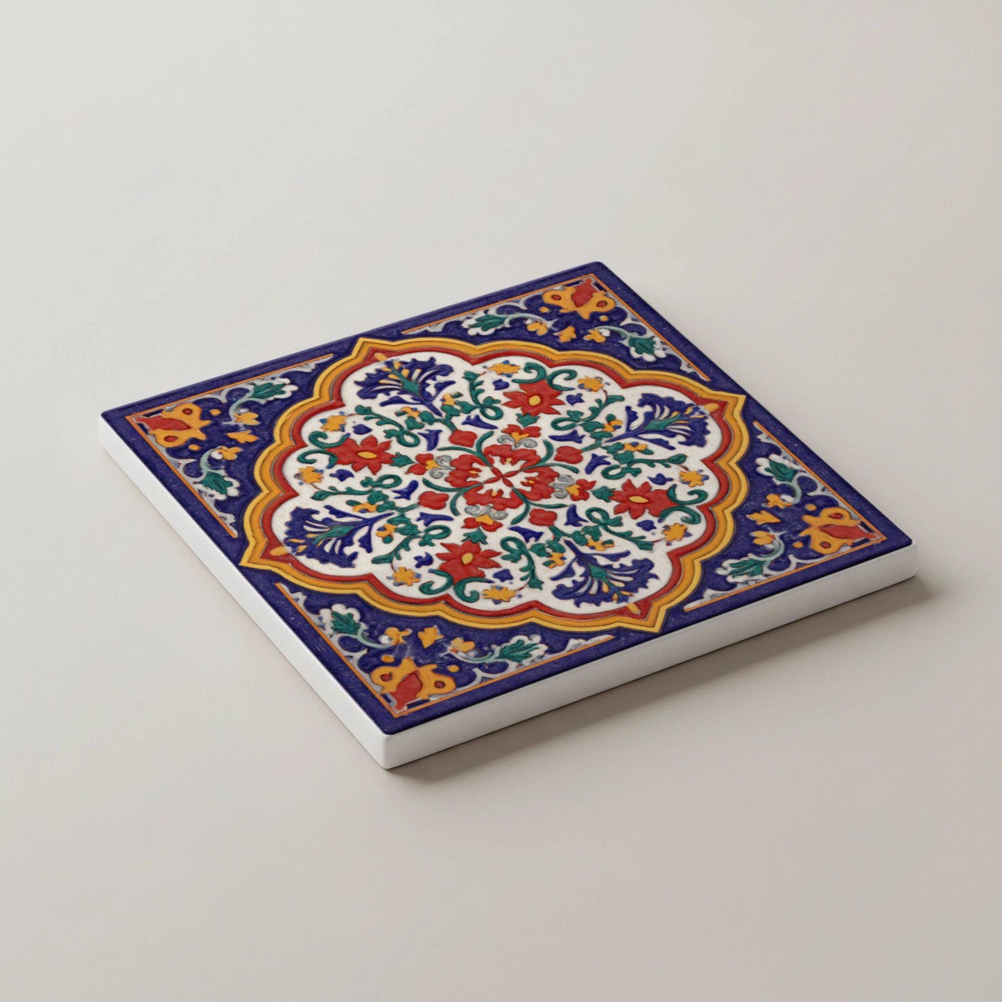 Portuguesa · Coaster Set with Cork — Geometric & Deco