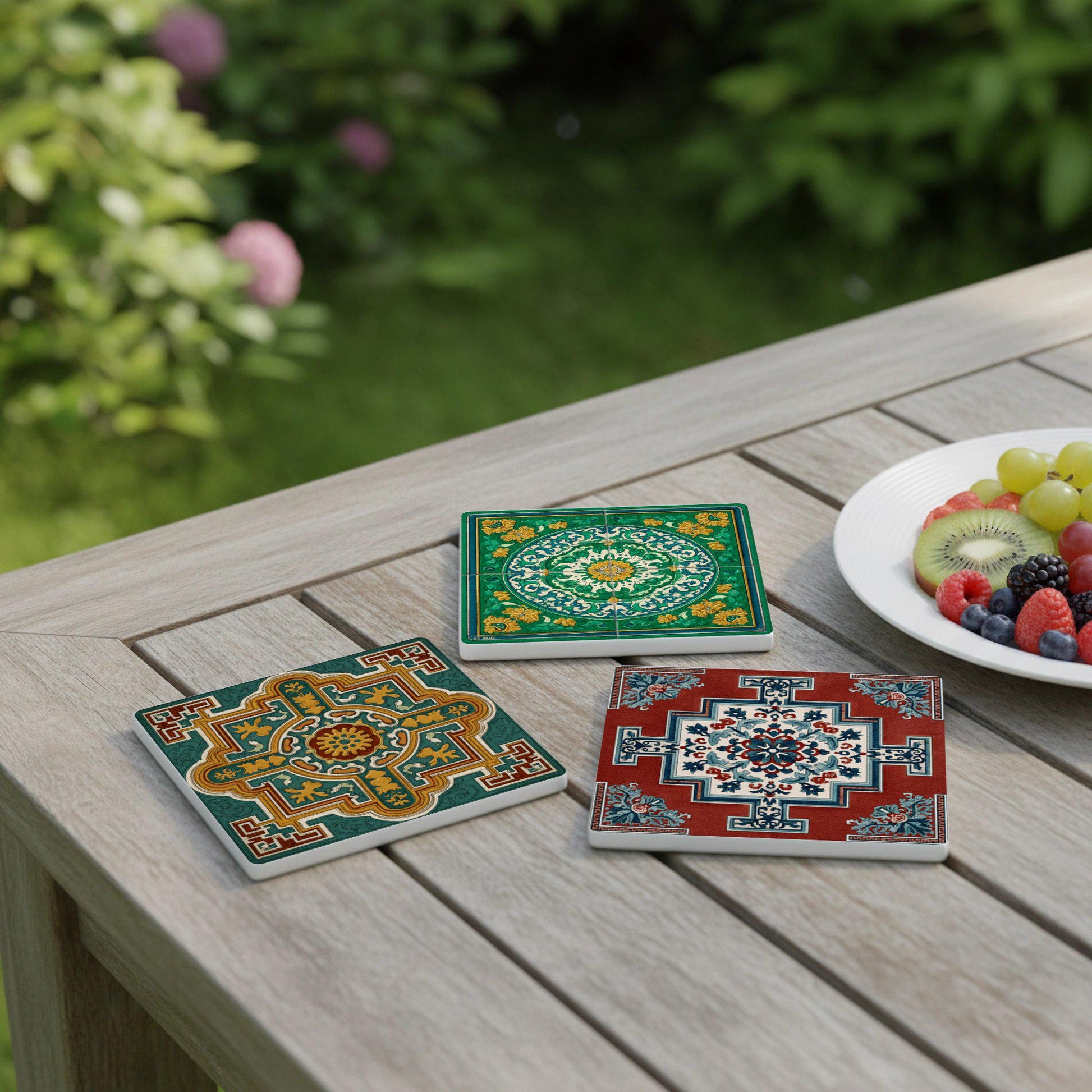Dessous de Verre Azulejos rumanos — Set de Table pour Amateurs de Design