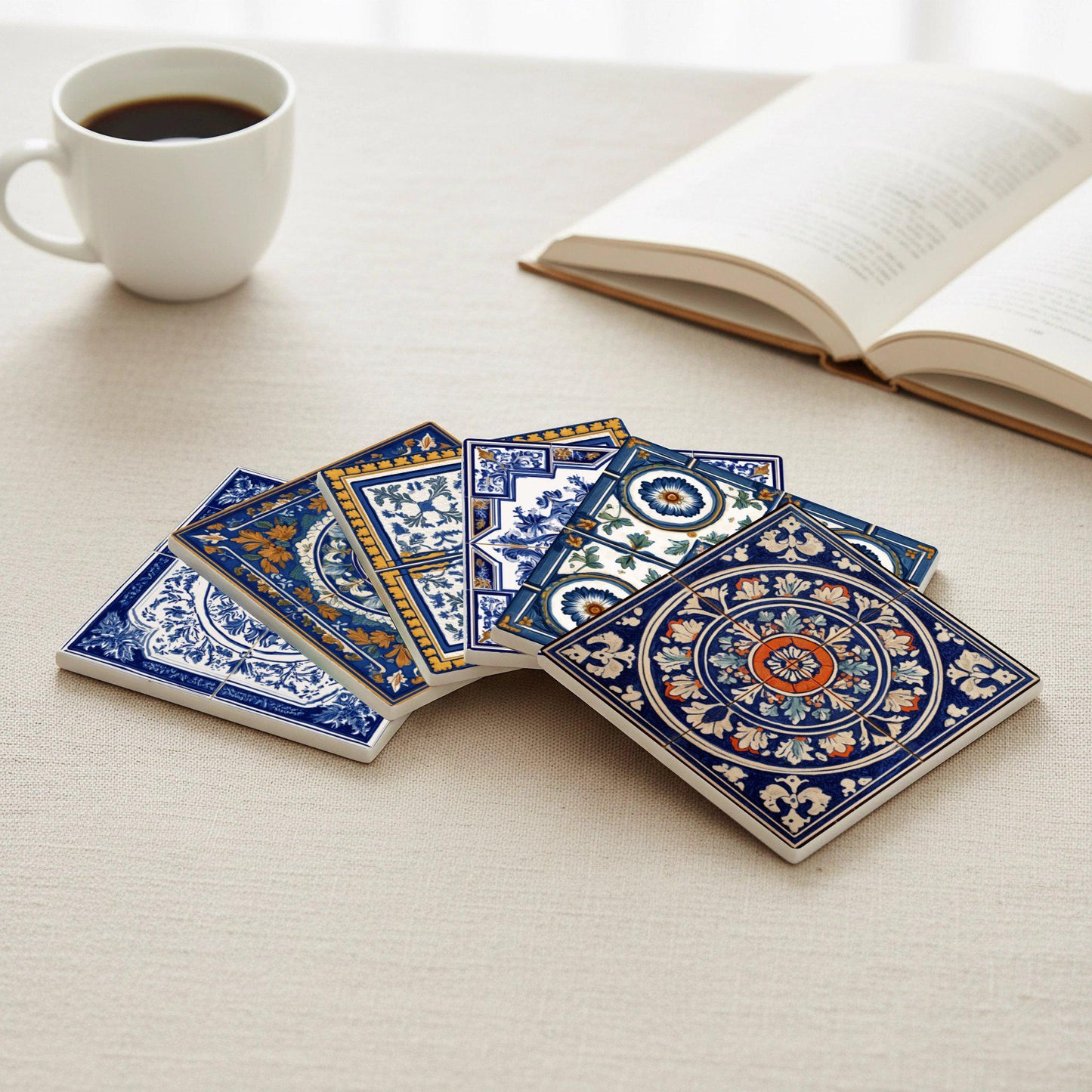 Ceramic Coasters Azulejos Azulejo — Coastal Living Gift