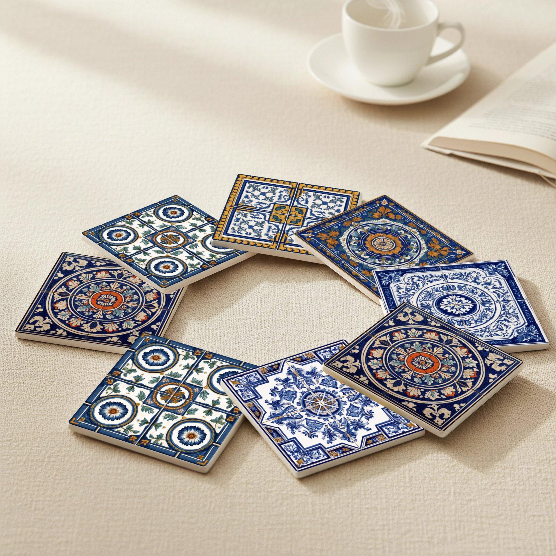 Ceramic Coasters Azulejos Azulejo — Coastal Living Gift