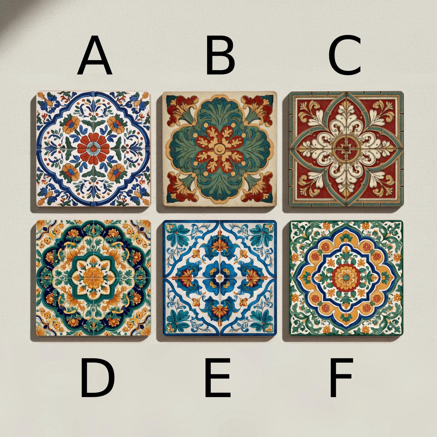 Dessous de Verre Azulejos mediterráneos — Dessous de Verre à Motifs Modernes
