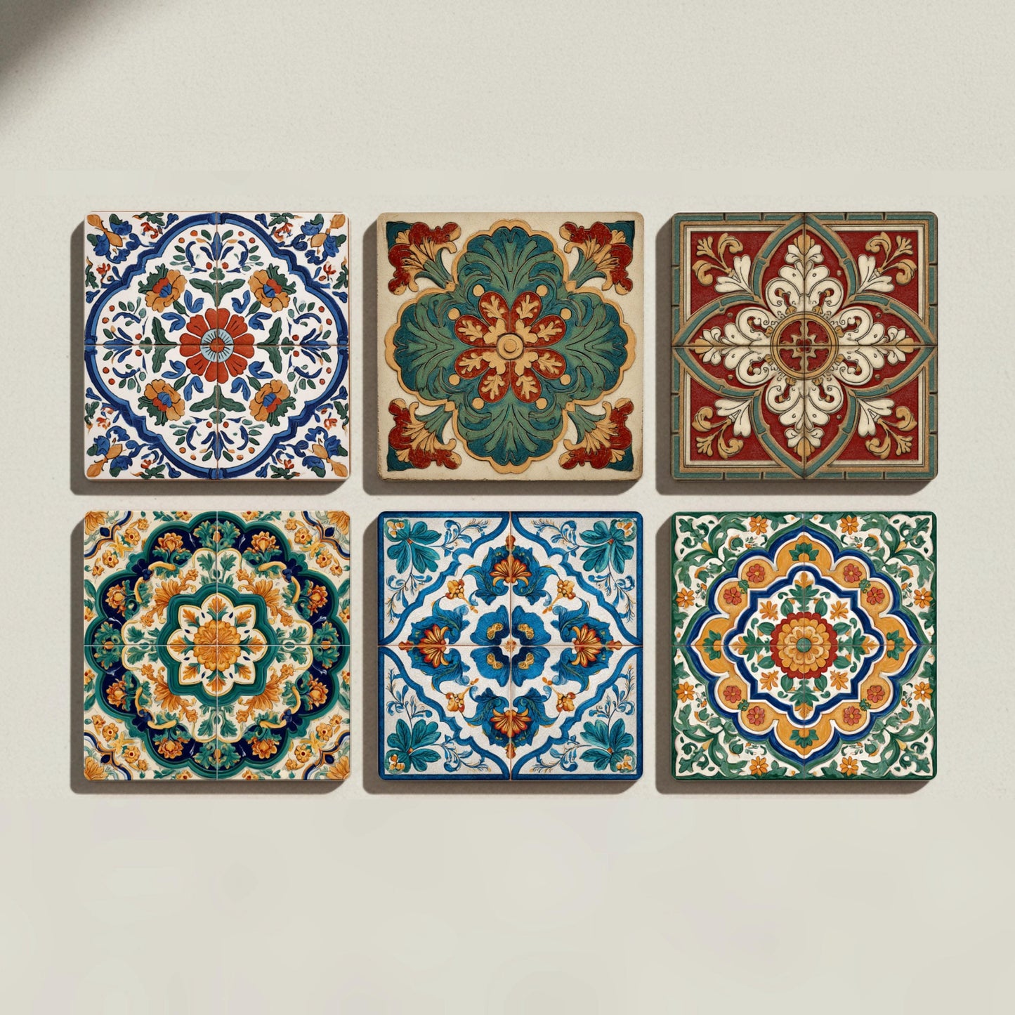 Dessous de Verre Azulejos mediterráneos — Dessous de Verre à Motifs Modernes