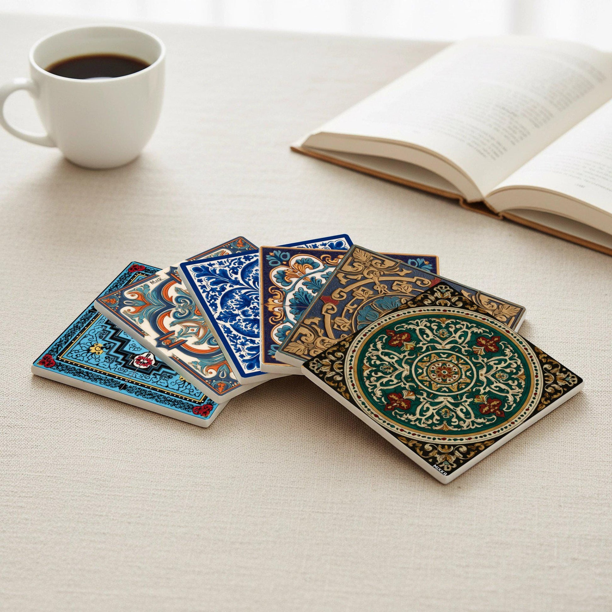 Dessous de Verre Corativos de cerámica — Set de Table pour Amateurs de Design